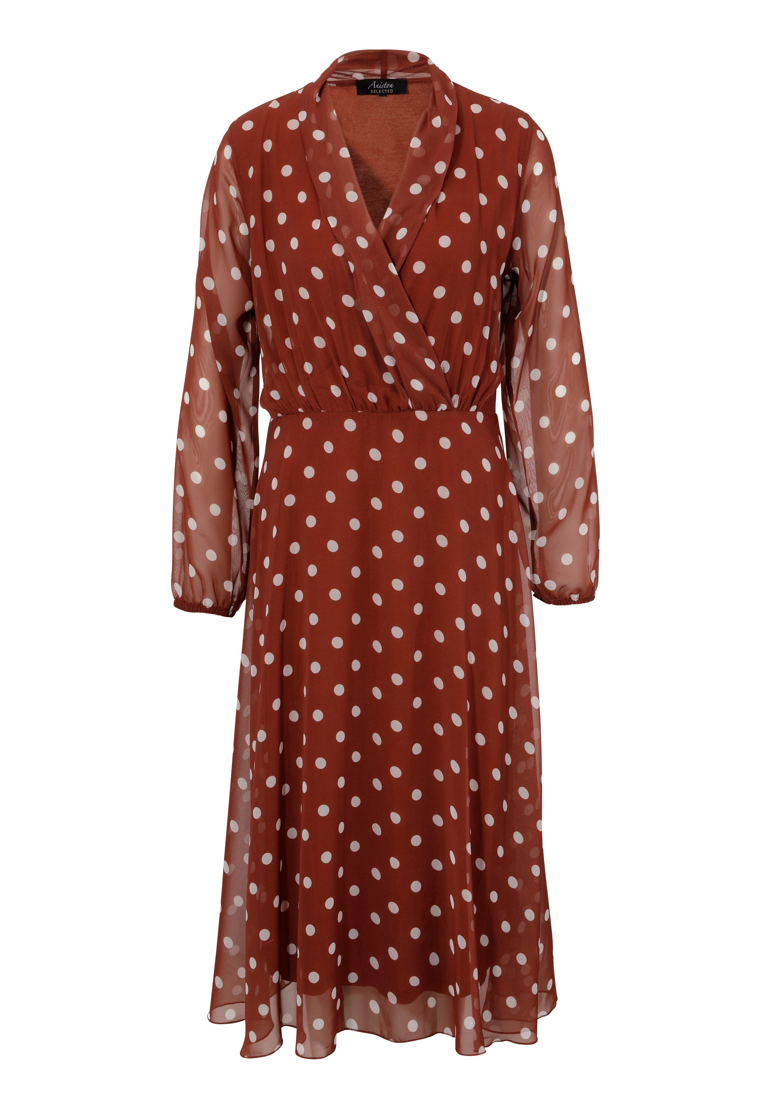 ANISTON SELECTED Midikleid mit Schal-Effekt am Ausschnitt - NEUE KOLLEKTION mehr