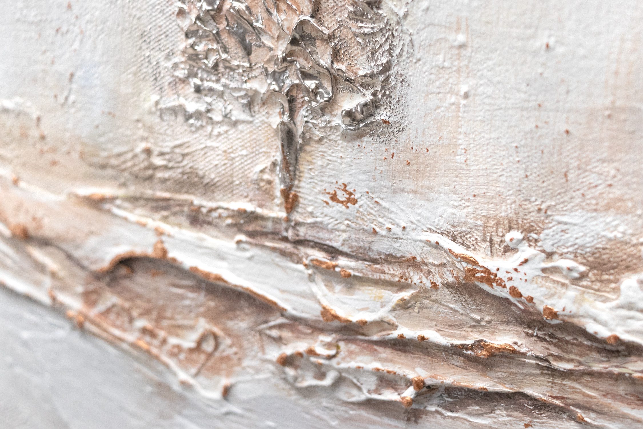 YS-Art Gemälde Nebelig, Landschaftsbilder, Wald Leinwand Bild Handgemalt Weiße Tannen