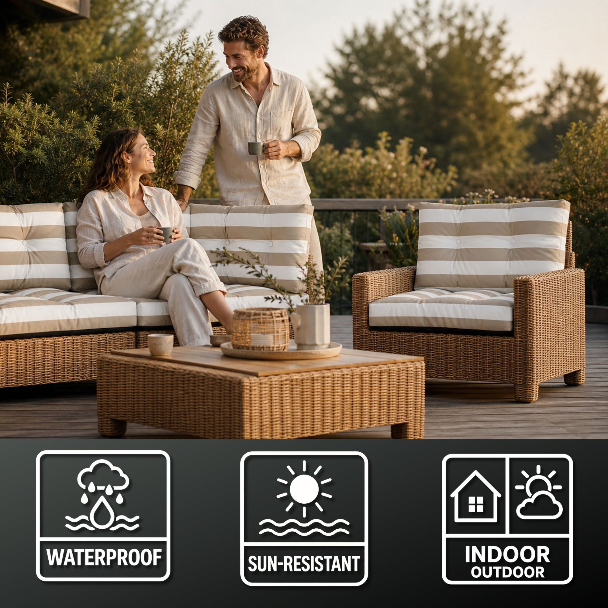 Amazinggirl Sitzkissen Polster für Gartenmöbel - Lounge Kissen Outdoor