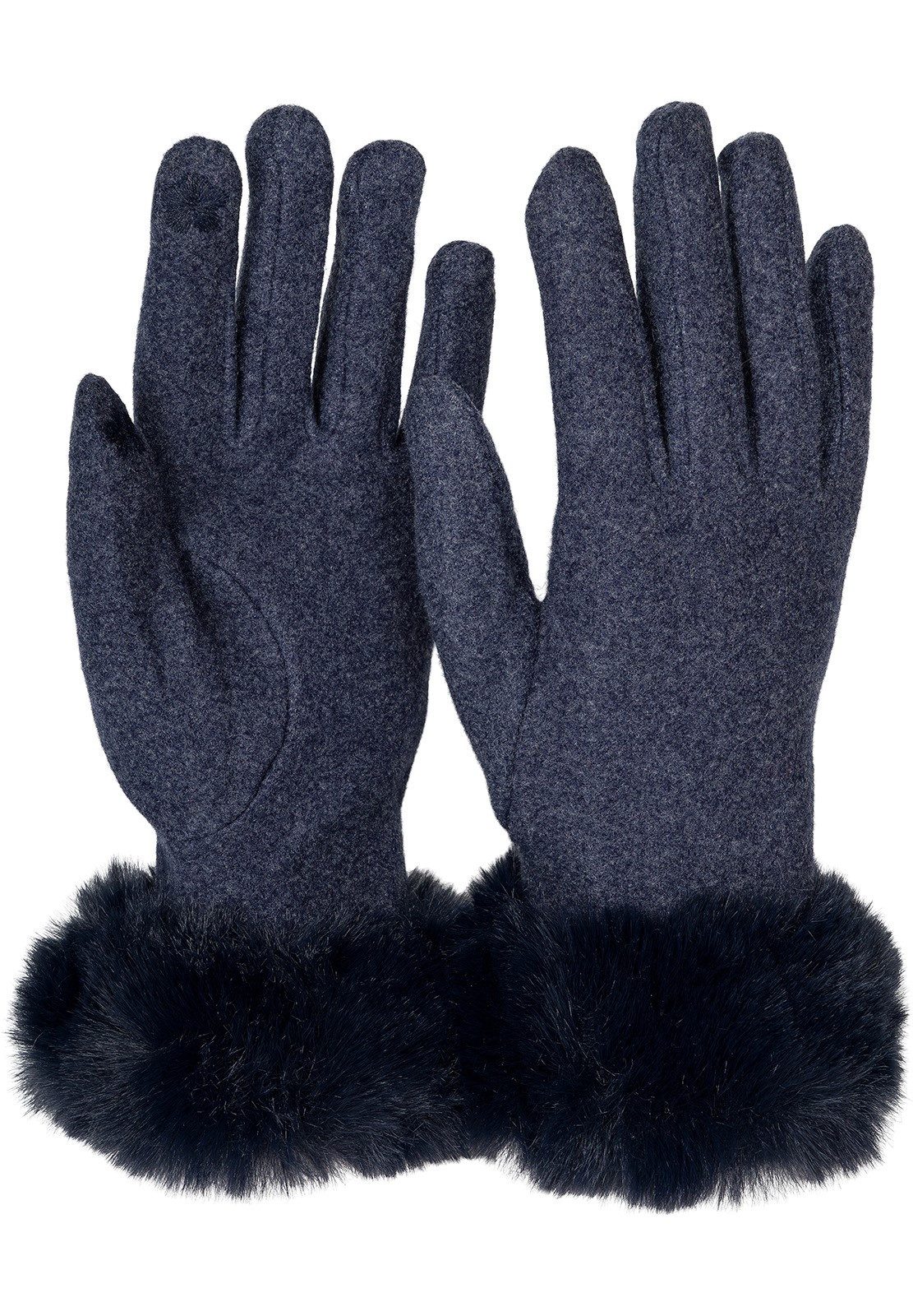 Fleecehandschuhe Touchscreen Handschuhe mit Kunstfell