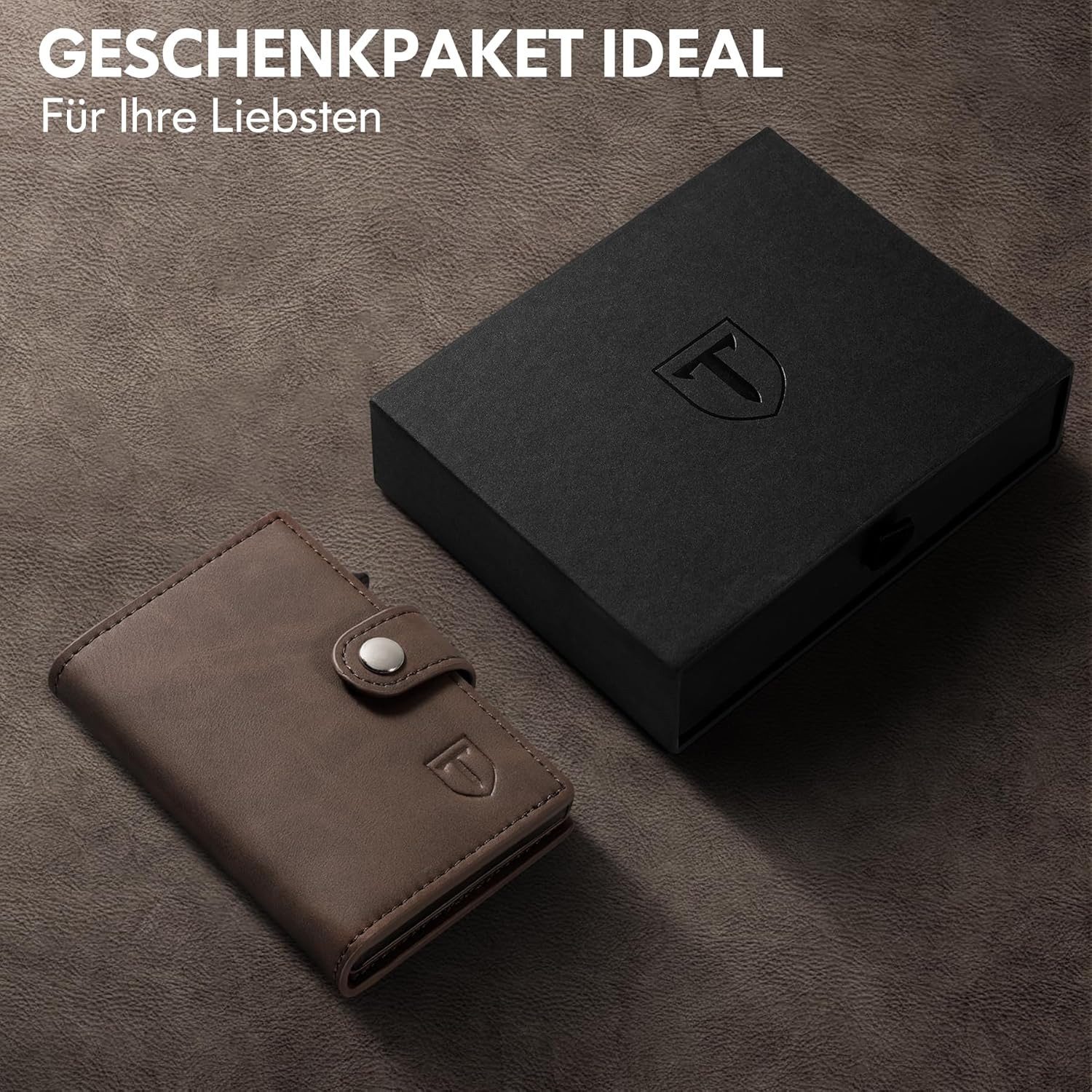 TEEHON Geldbörse Geldbörse Herren Slim RFID Schutz Leder Portmonee Herren (1-tlg), Automatisches Popup Herren Geldbörse