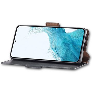 FITSU Handyhülle Flipcase für Samsung Galaxy S22 Plus Handytasche Schwarz, Schlanke Handyhülle mit Geld- bzw. Kartenfach und Standfunktion