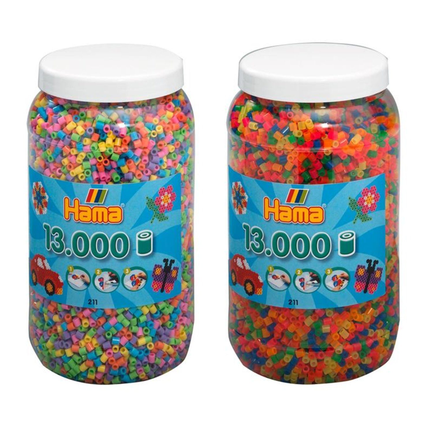 Hama Kreativset TW10377677 Bügelperlen 2er Set (2 Dosen)