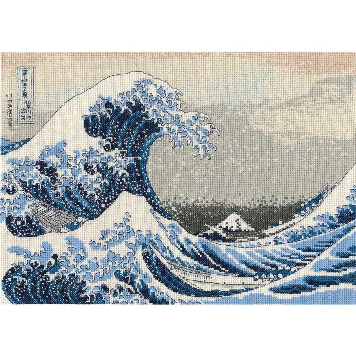DMC Kreativset DMC Kreuzstich-Set "Die große Welle" nach Katsushika Hokusai, 36x26cm, (embroidery kit by Marussia)