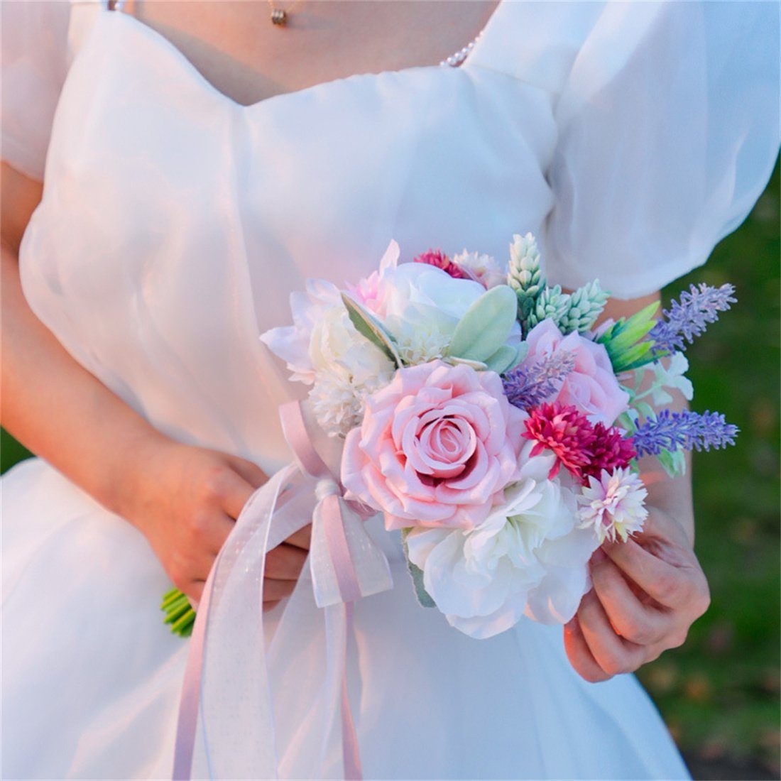 Kunstblumenstrauß Simulierte Brautstrauß, Hochzeit künstlichen Blumenstrauß Requisiten, DÖRÖY