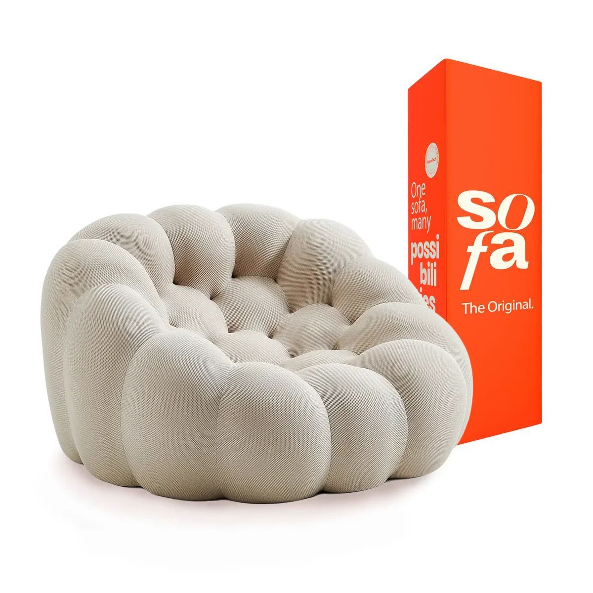 Ertex Big-Sofa The Growing Sofa Cosmo 3 Sitzer Bouclé Sofa kompakt geliefert