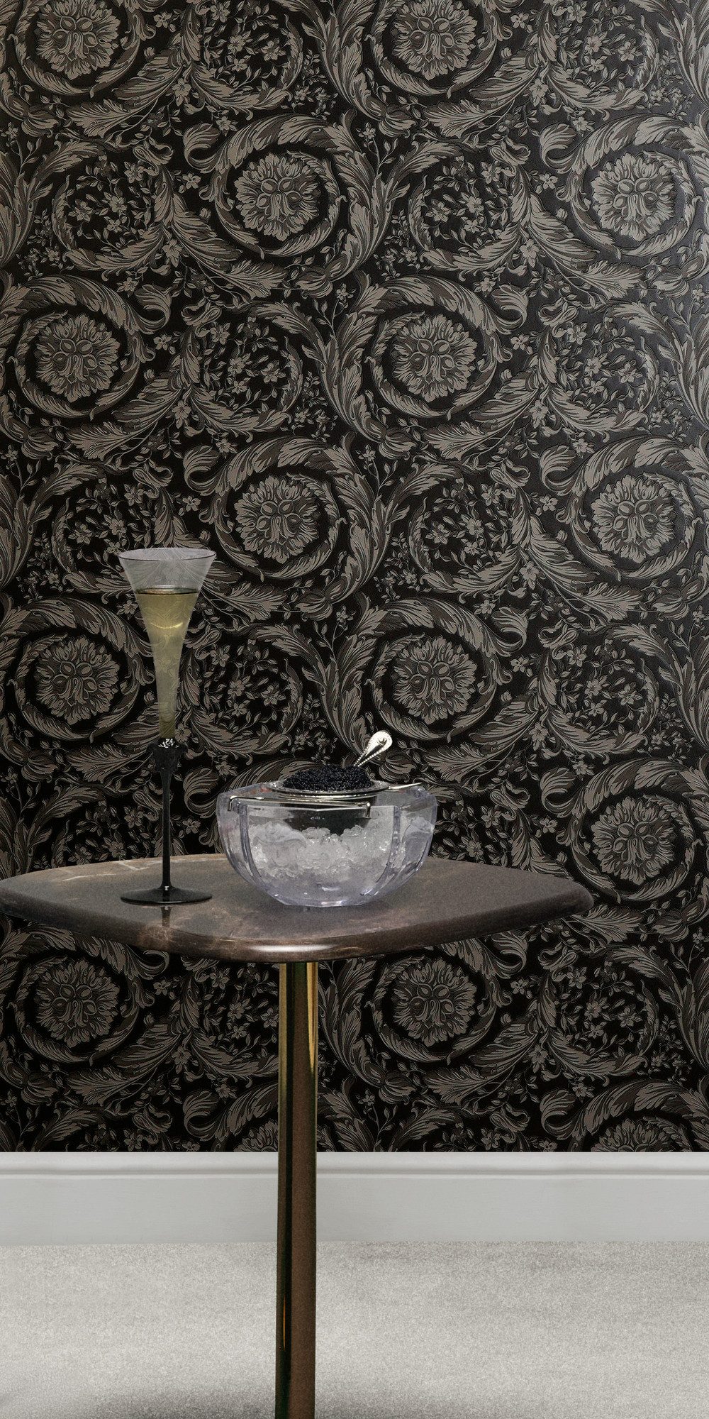 Versace Vliestapete Versace 6 Barocco –, geprägt, 3D-Optik, Barock, Motiv, (1 St), Neo-klassisches Rankenmuster mit Glanz & strukturierter Prägung