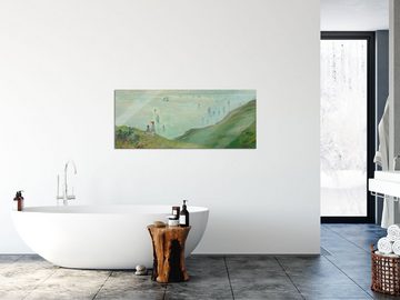 Pixxprint Glasbild Claude Monet - Landschaft, Claude Monet - Landschaft (1 St), Glasbild aus Echtglas, inkl. Aufhängungen und Abstandshalter