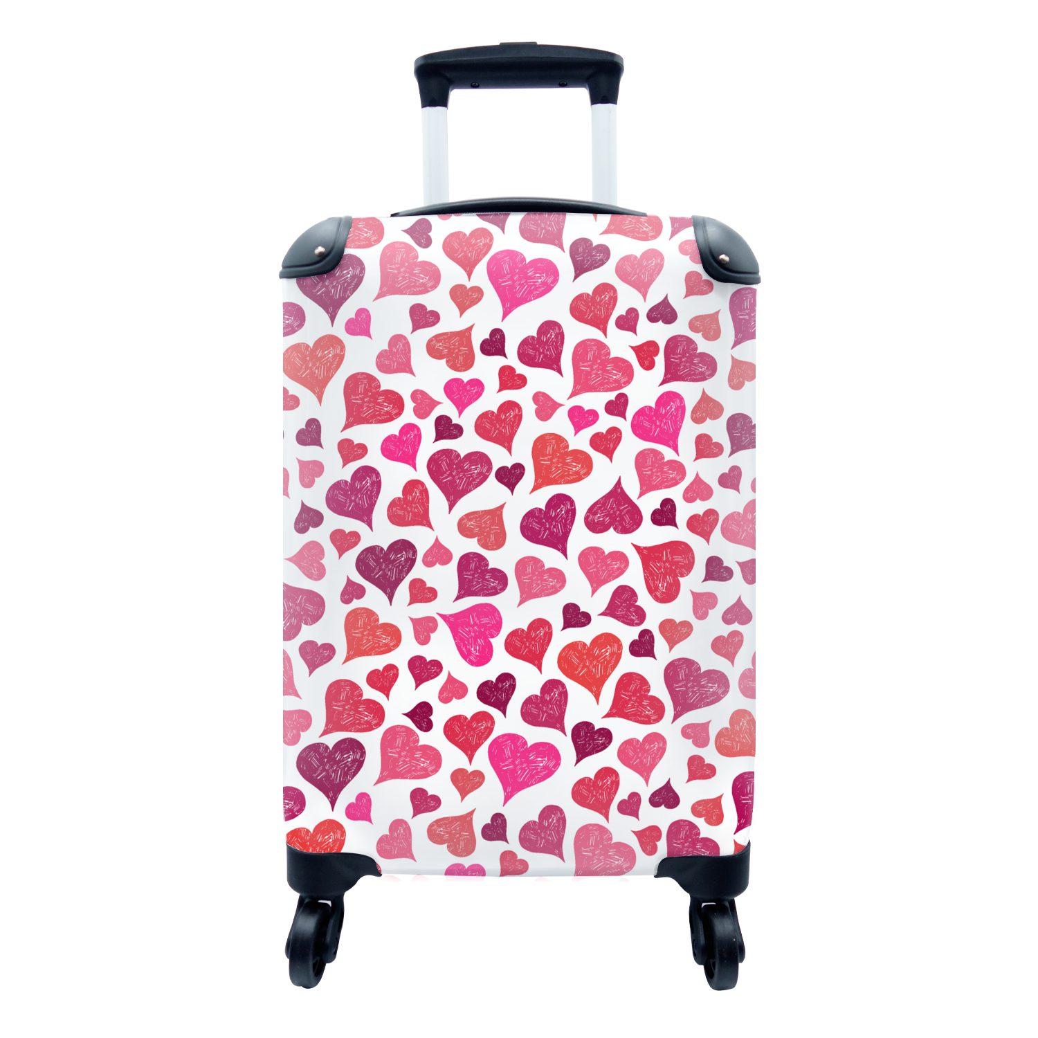 MuchoWow Handgepäckkoffer Valentinsgeschenk für ihn - Liebe - Herz, 4 Rollen, Reisetasche mit rollen, Handgepäck für Ferien, Trolley, Reisekoffer