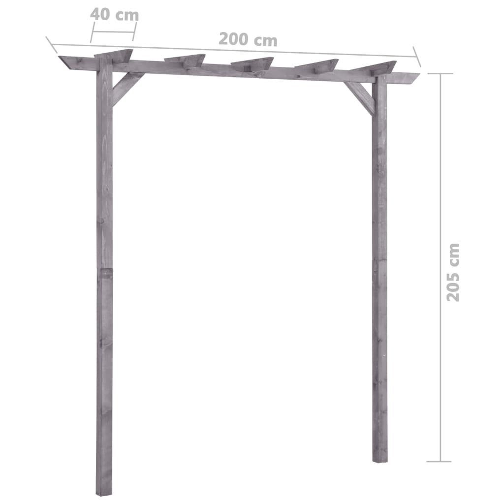 vidaXL Pergola Garten-Pergola Grau 200x40x205 cm Imprägniertes Kiefernholz, BxTxH: 40x40x205 cm, (1-tlg) – Bild 5 von 5