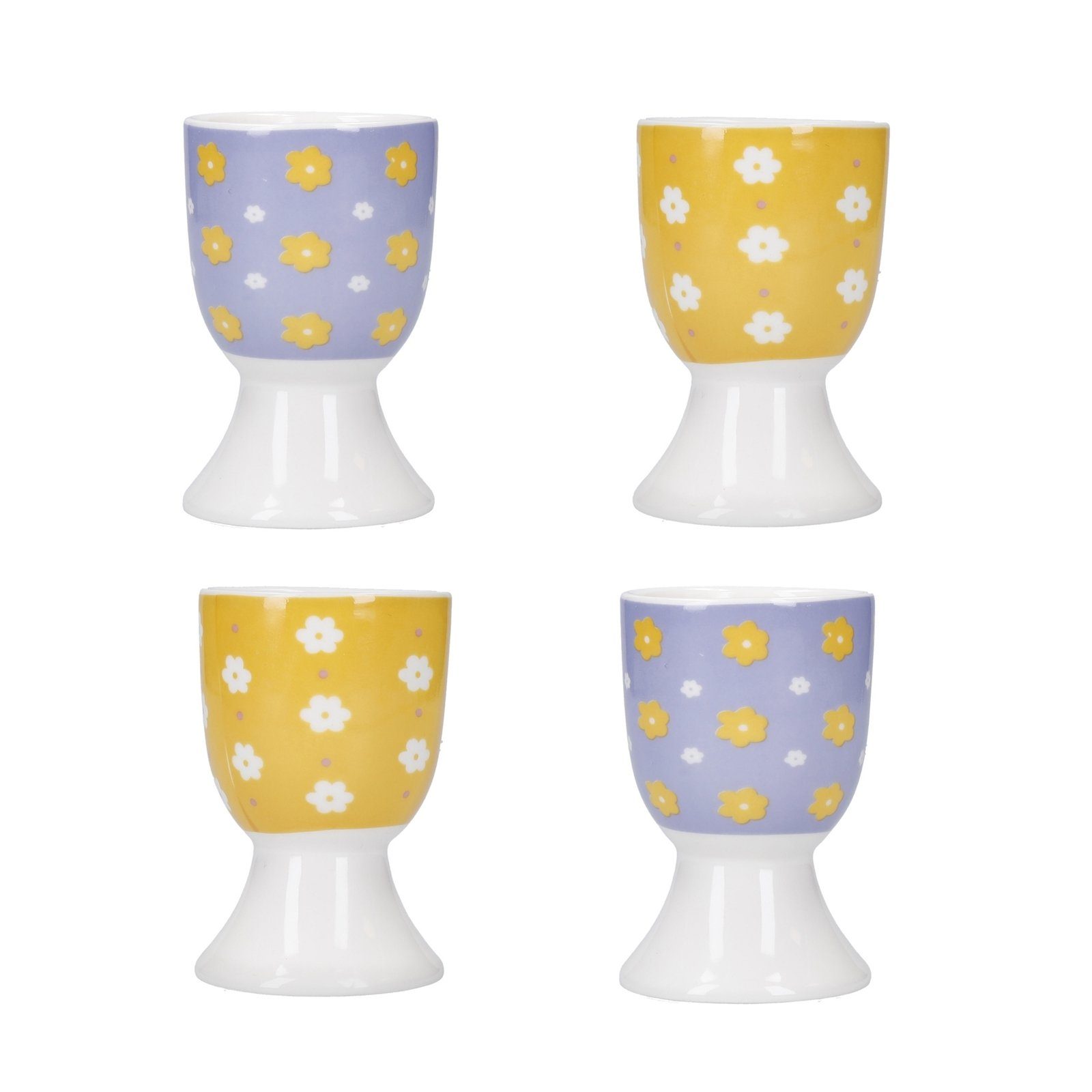 Neuetischkultur Eierbecher Eierbecher Porzellan 4er-Set Floral, (Set, 4-tlg)