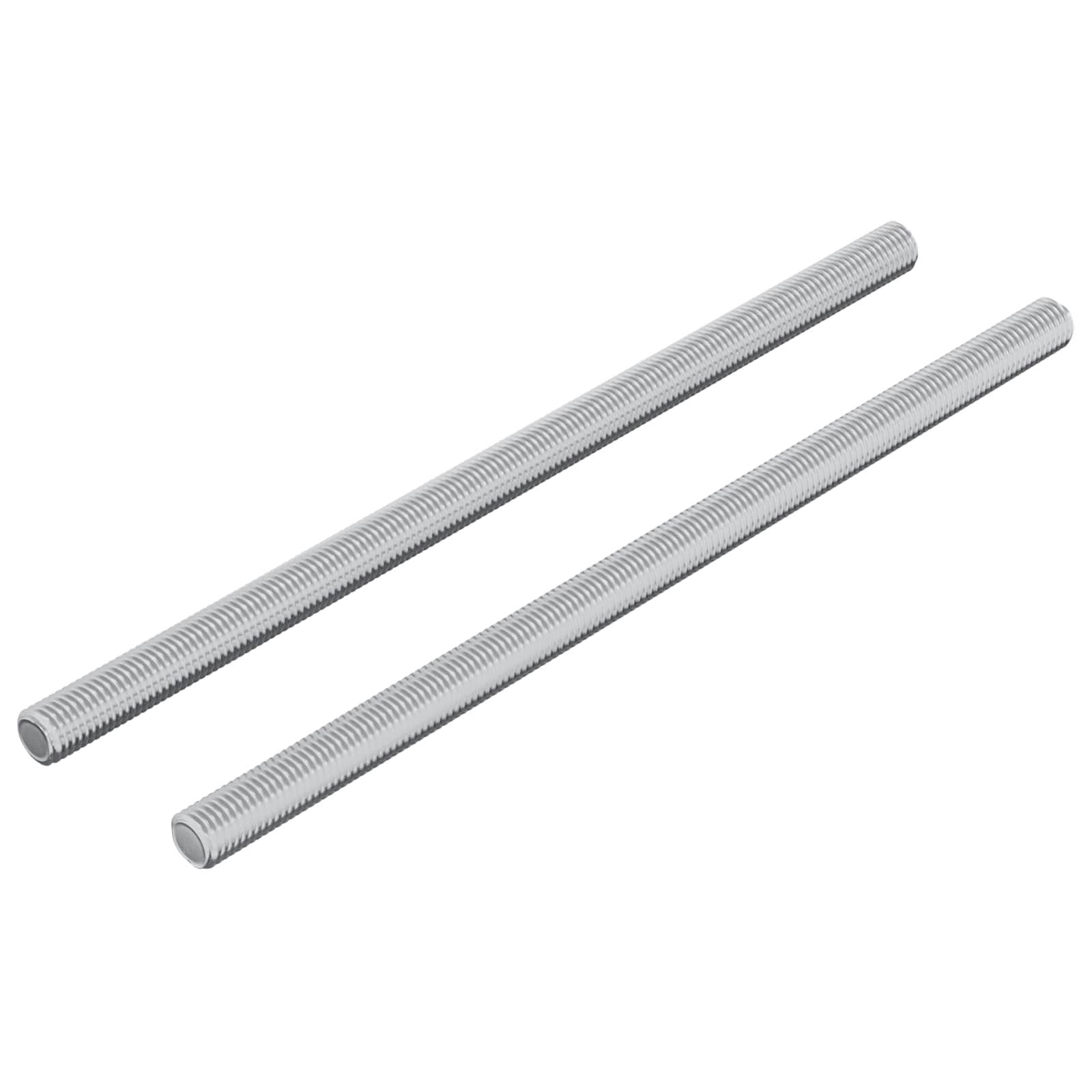 vidaXL Gewindestange, Gewindestange 2 pcs Silber 6 x 120 mm Stahl