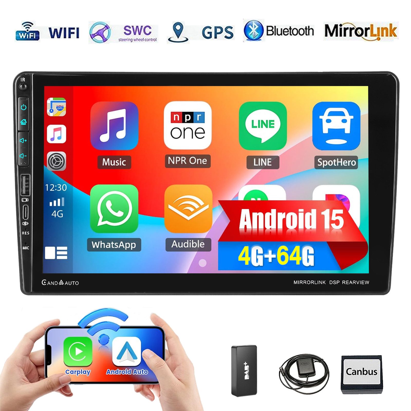 ESSGOO Für Opel Antara Astra H Corsa D Meriva Zafira Kamera Android 15 Type-C Autoradio (RDS, 4+64GB(optional), Type-C, Digitalradio (DAB), FM, GPS, 1280*720, SWC, Carplay Android Auto Bluetooth EQ USB GPS Navi WIFI Touchscreen)