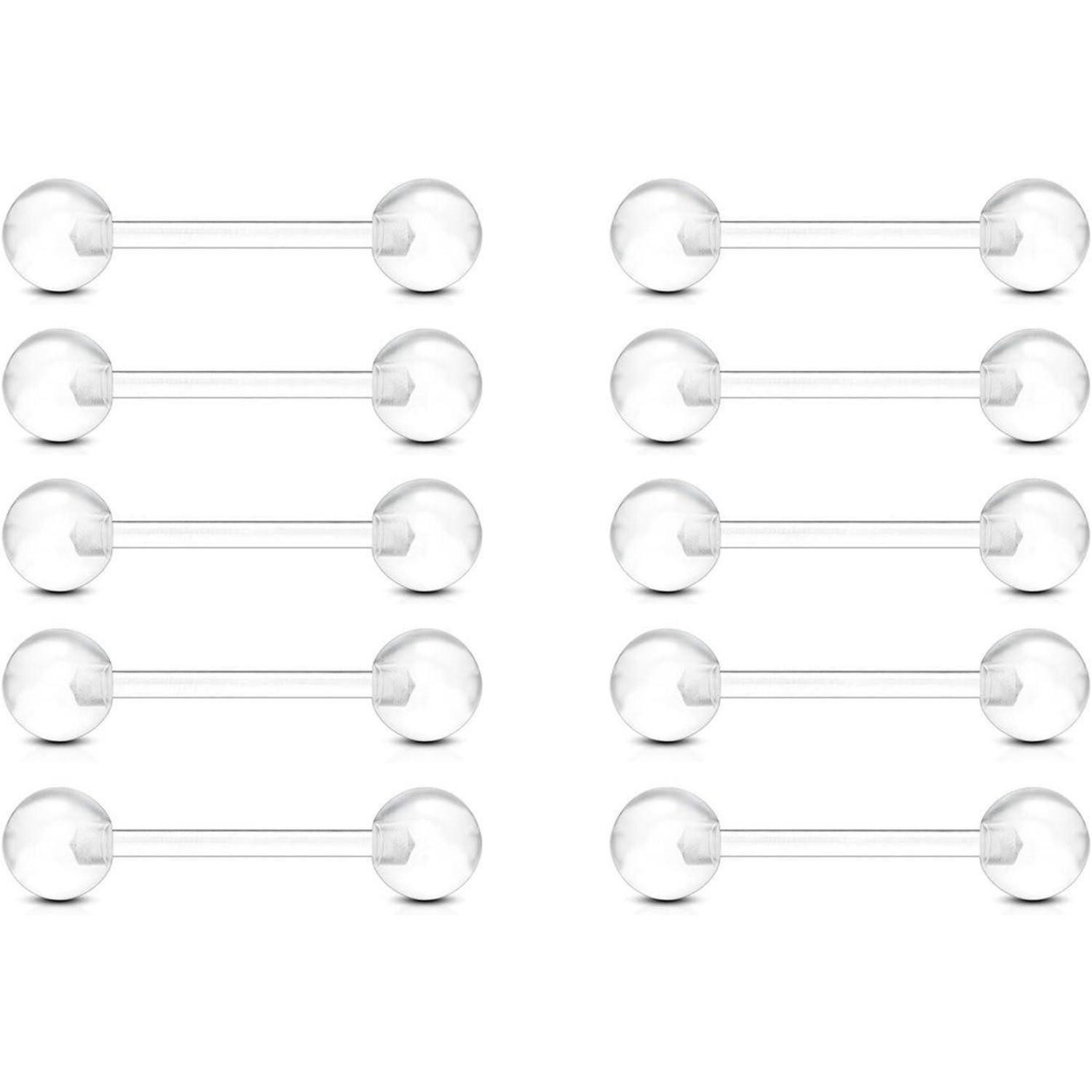 Piercing-Set Piercing 10er Zungenpiercing Brustwarzenpiercing 12 14 16mm 18mm