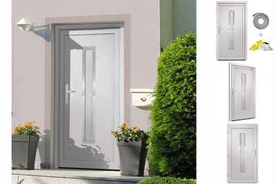 vidaXL Haustür Haustür Weiß 108x208 cm PVC Eingangstür Haus Kunststoff Glas-Element L