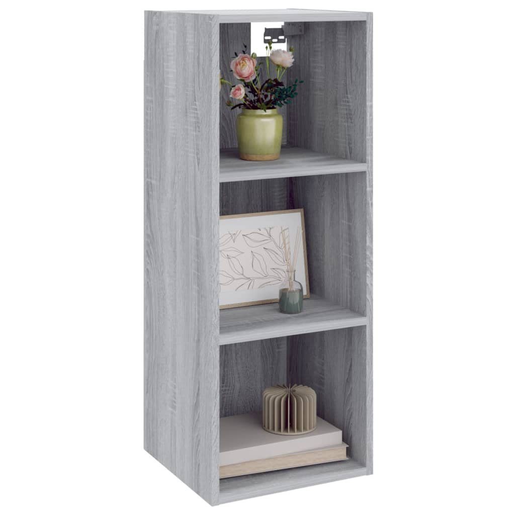 furnicato 34,5x32,5x90 cm Wandregal Wandschrank Sonoma Holzwerkstoff Grau