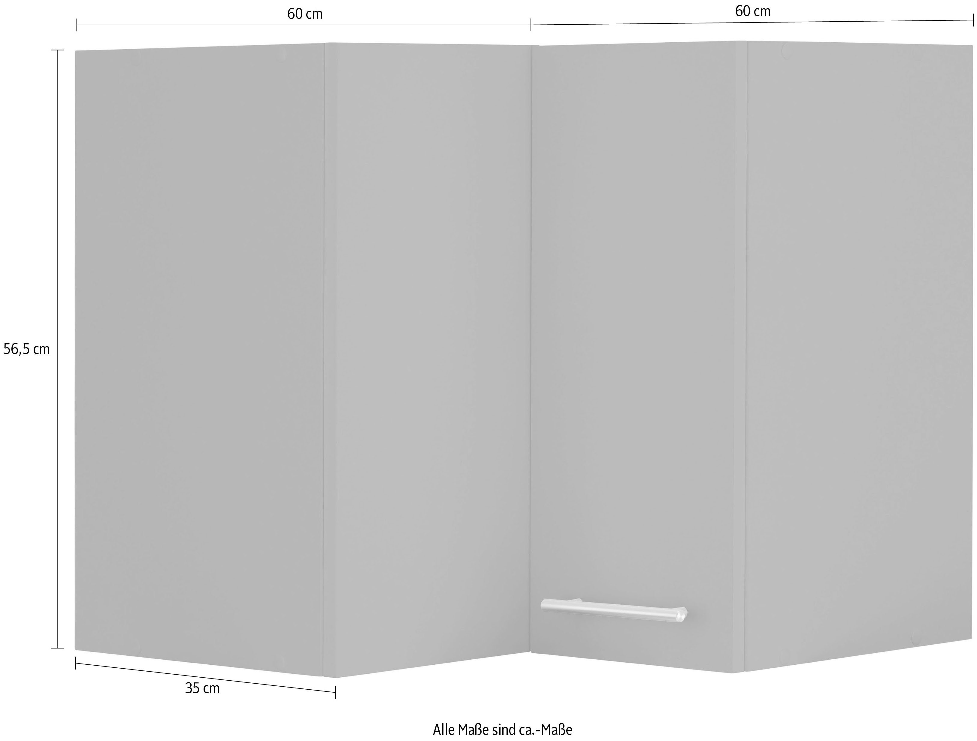 cm Anthrazit Küchen 60 anthrazit/anthrazit | Unna breit Eckhängeschrank wiho