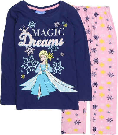 Disney Frozen Pyjama FROZEN Die Eiskönigin Anna + Elsa Pyjama Mädchen Schlafanzug