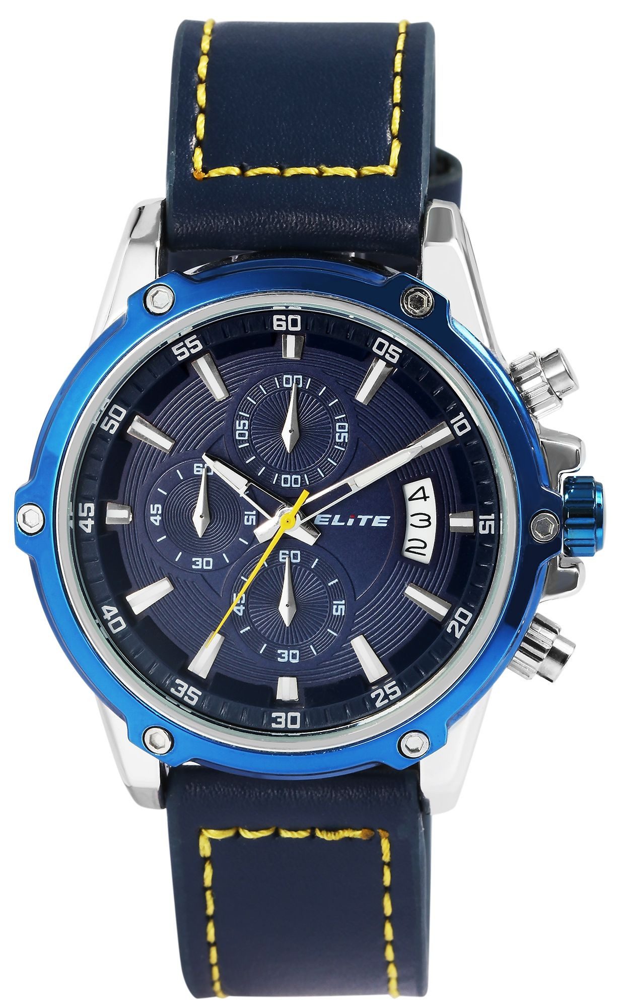 Quarzuhr 2900220 ELITE Herrenchronograph mit Echtlederband