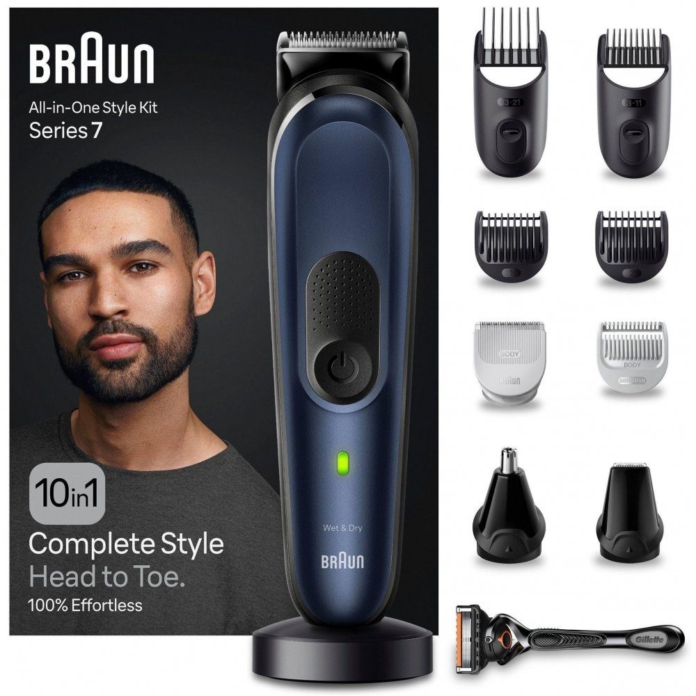 Braun Haar- und Bartschneider MGK 7410 Multi-Grooming-Kit - Haar-/Bartschneider - schwarz/blau