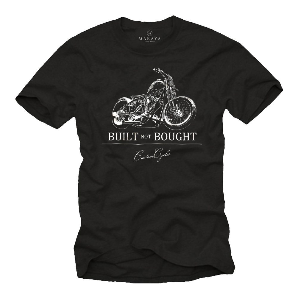 aus T-Shirt Spruch Druck, Motiv MAKAYA Biker Baumwolle Männer Motorradfahrer Herren Geschenke mit Motorrad