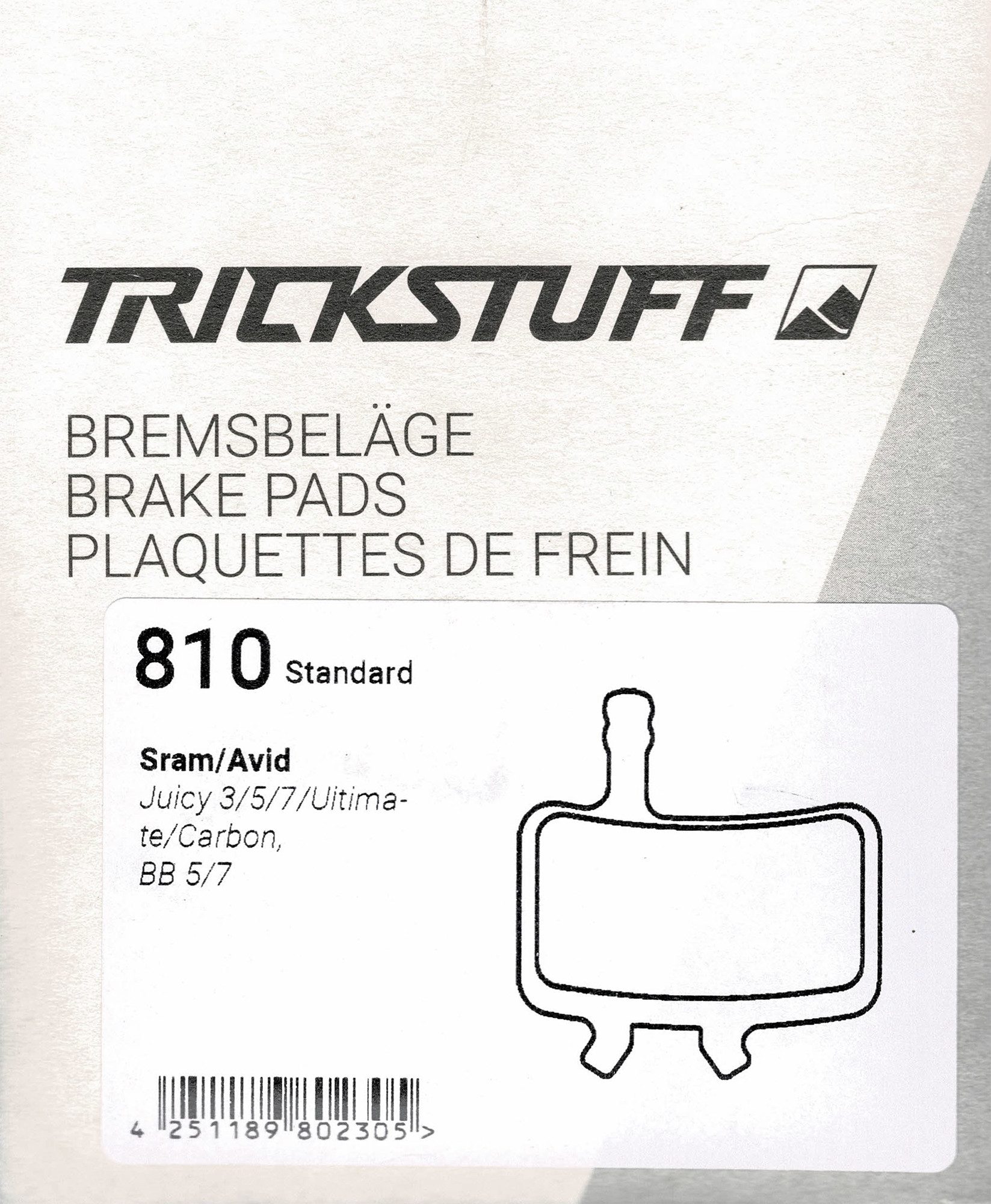 Trickstuff Bremsbelag Trickstuff Тормозные колодки 810 ST Avid Juicy 3 5 7 Ultimate Carbon BB7