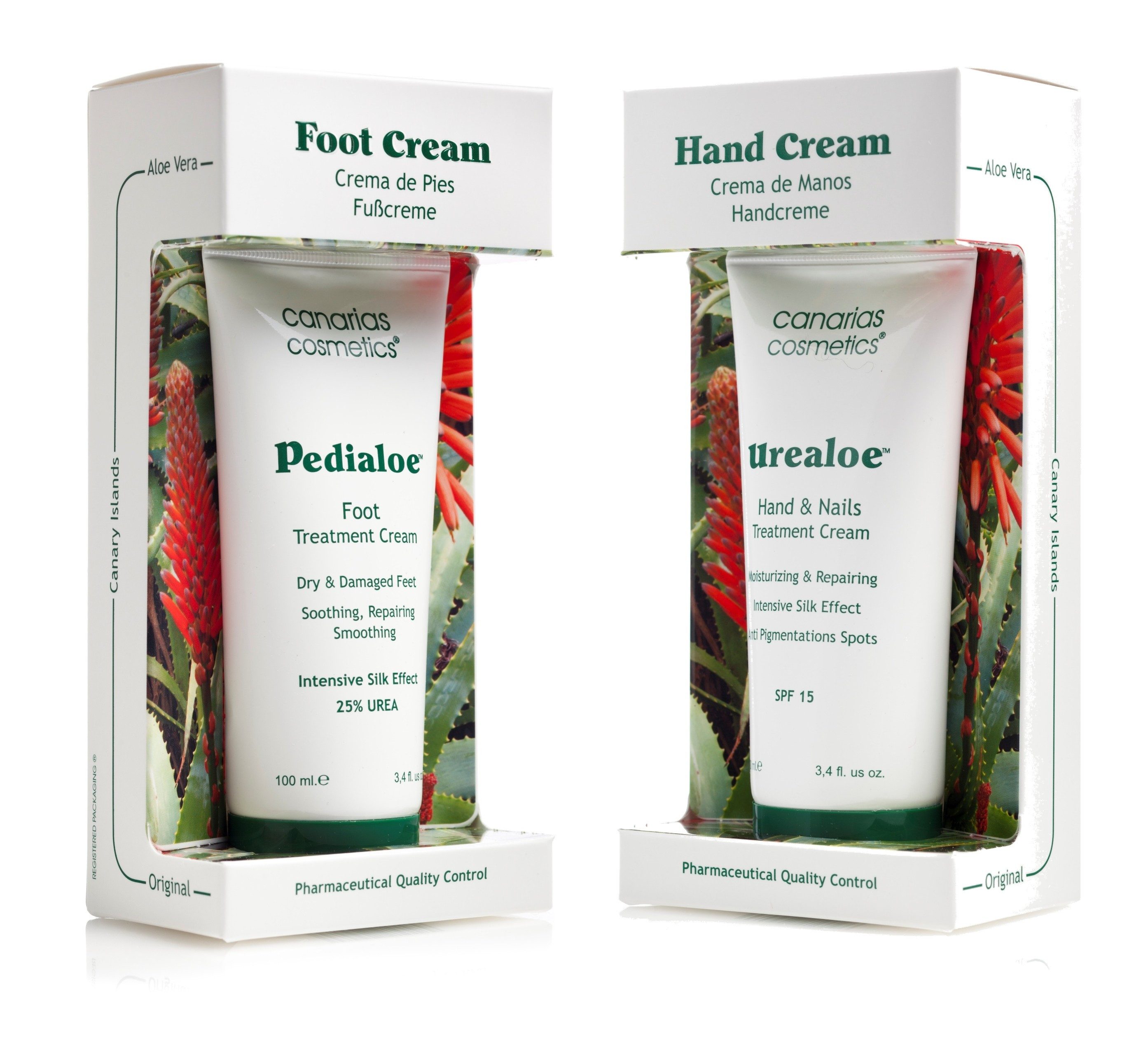 Feuchtigkeitscreme UREALOE Handcreme & PEDIALOE Fußcreme SET je 100 ml