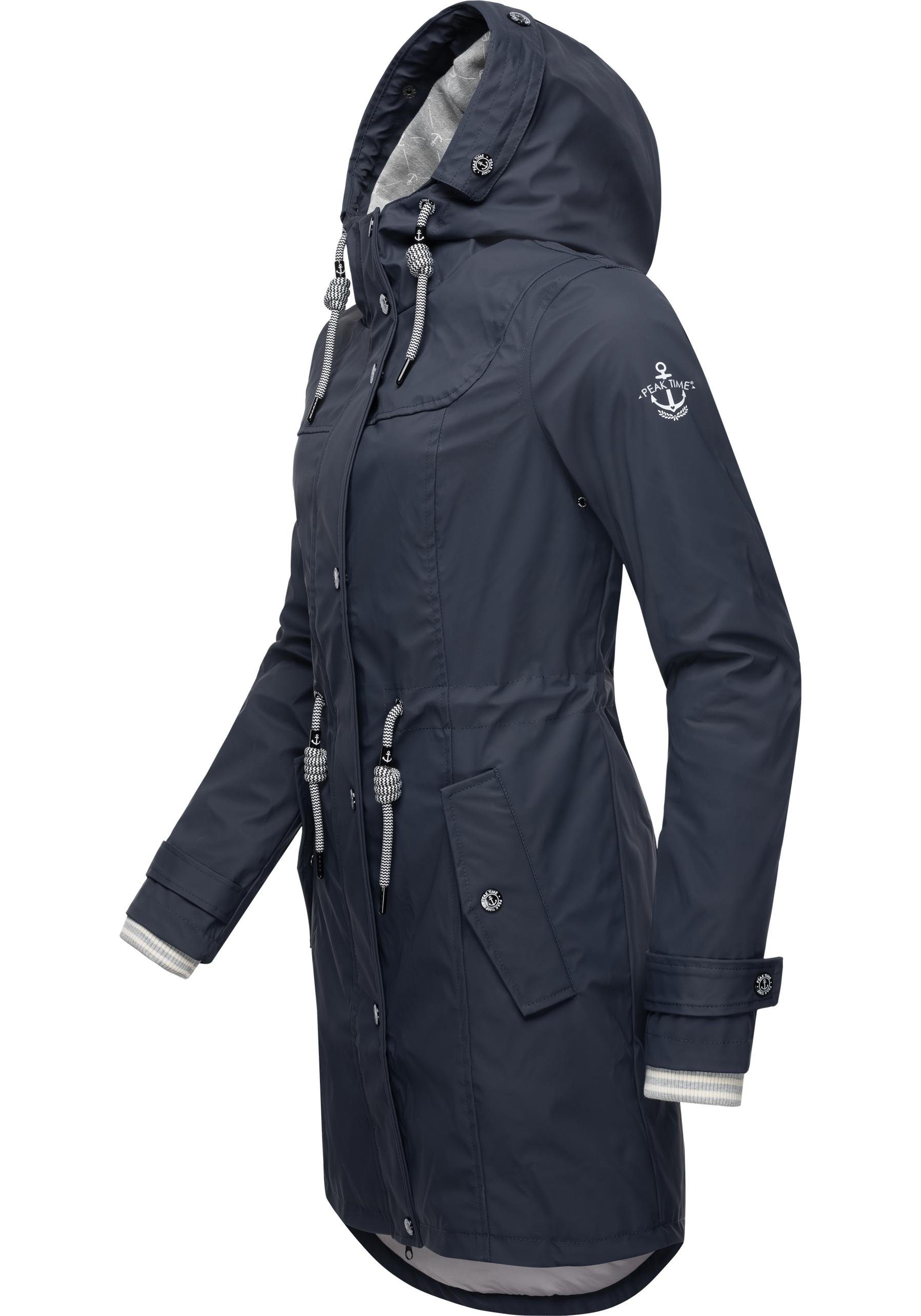 ink L60042 Damen Regenmantel stylisch TIME für Regenjacke PEAK taillierter