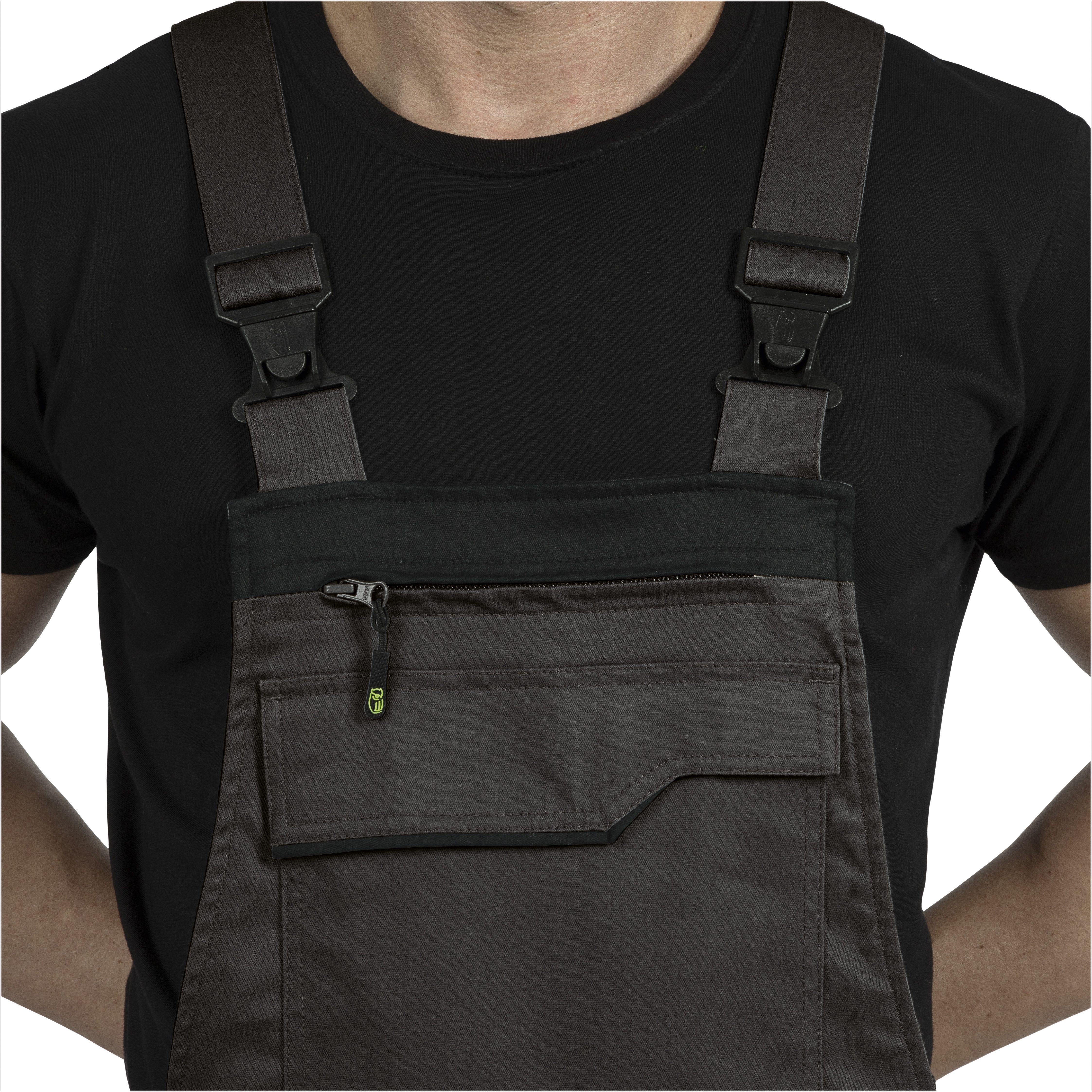 Leibwächter Arbeitslatzhose Herren Flex-Line Latzhose (Arbeitshose mit Keil im Schritt) mit Reflektoren