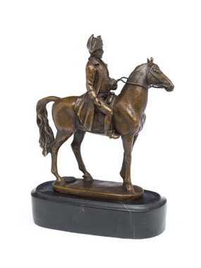 Aubaho Skulptur Bronze Napoleon mit Pferd Bronzeskulptur Bronzefigur Skulptur antik St
