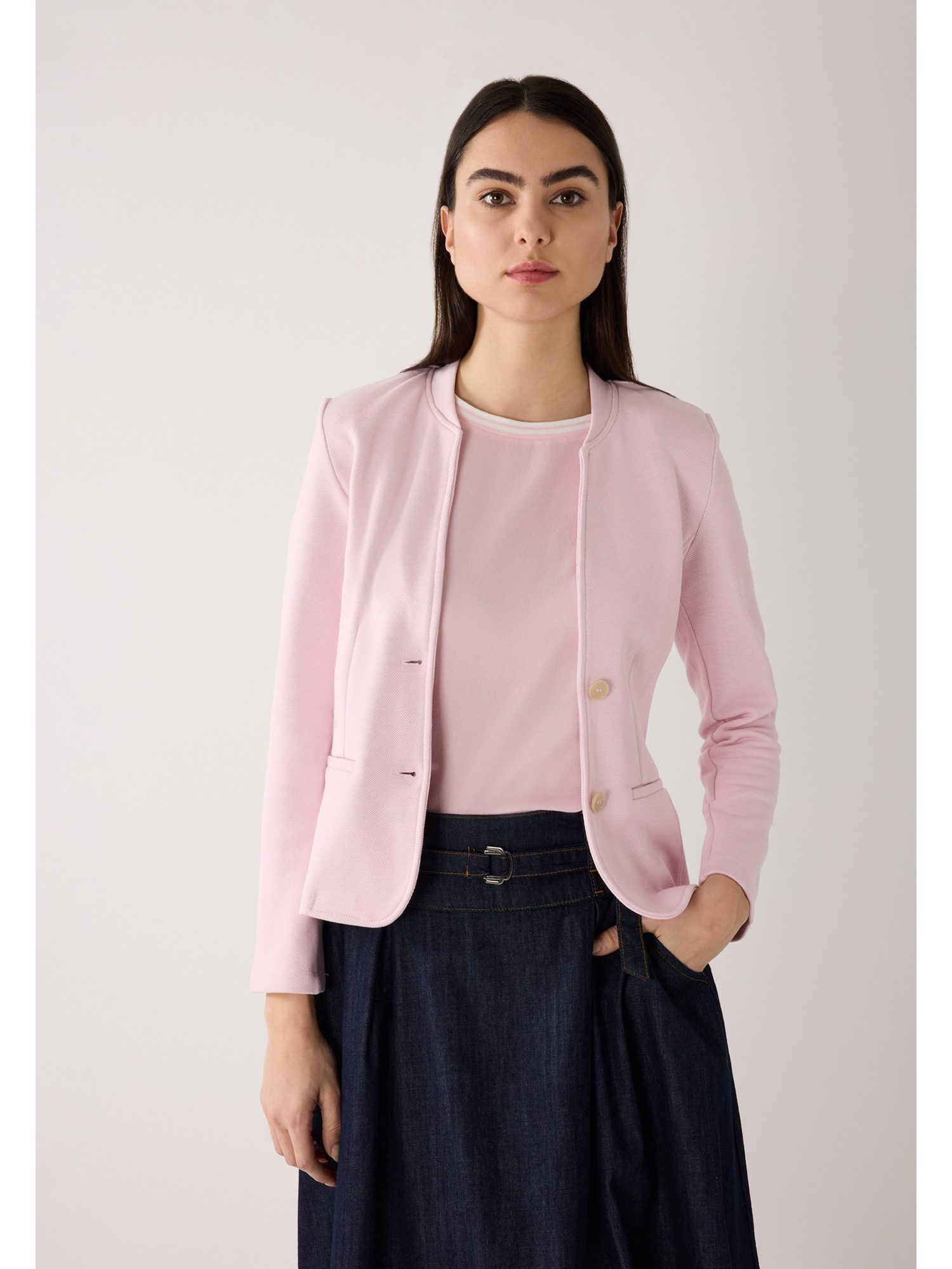 MORE&MORE Jerseyblazer leicht taillierter Stretchblazer günstig online kaufen