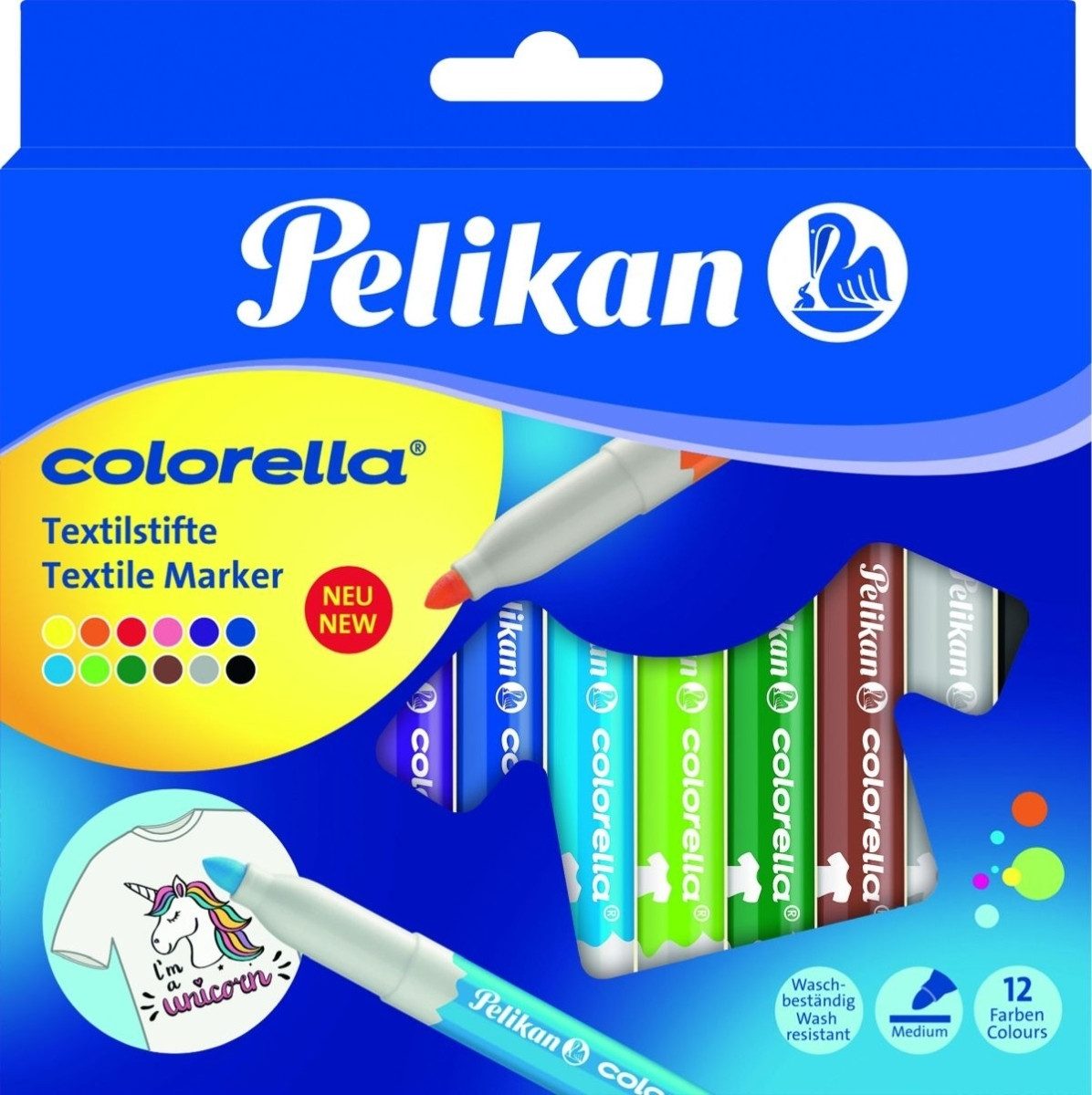 Pelikan Filzstift Textilmaler C/TS Colorella 2-4mm VE=10x12 Farben