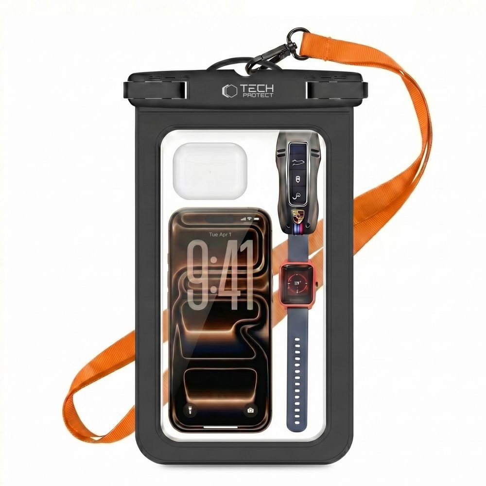 TECH PROTECT Handytasche Unterwasserhülle Schutzbeutel Schwimmtasche (Spar-Set, 1-tlg., bis 8, 9 Zoll wasserdicht), IPX8, wasserdicht bis 30 m, Umhängeband