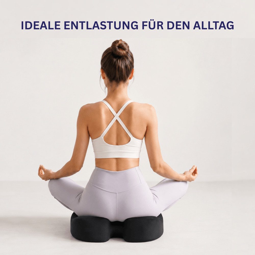 IEA Medical Sitzkissen orthopädisch, Memory Schaum hart, ergonomisches Steißbeinkissen, Entlastung für Rücken, Büro & Auto