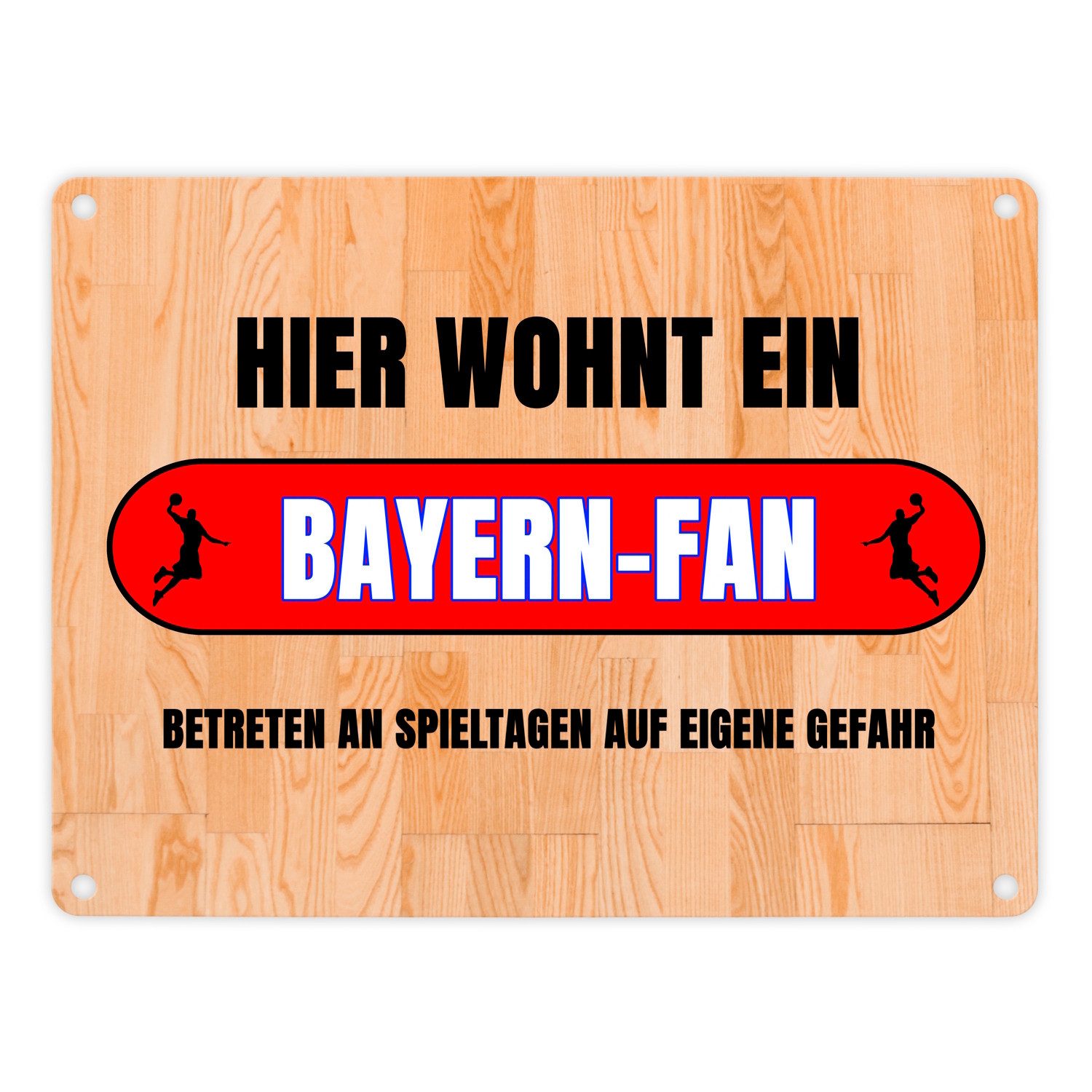 speecheese Metallschild Hier wohnt ein Bayern Fan Metallschild in 15x20 cm mit Motiv