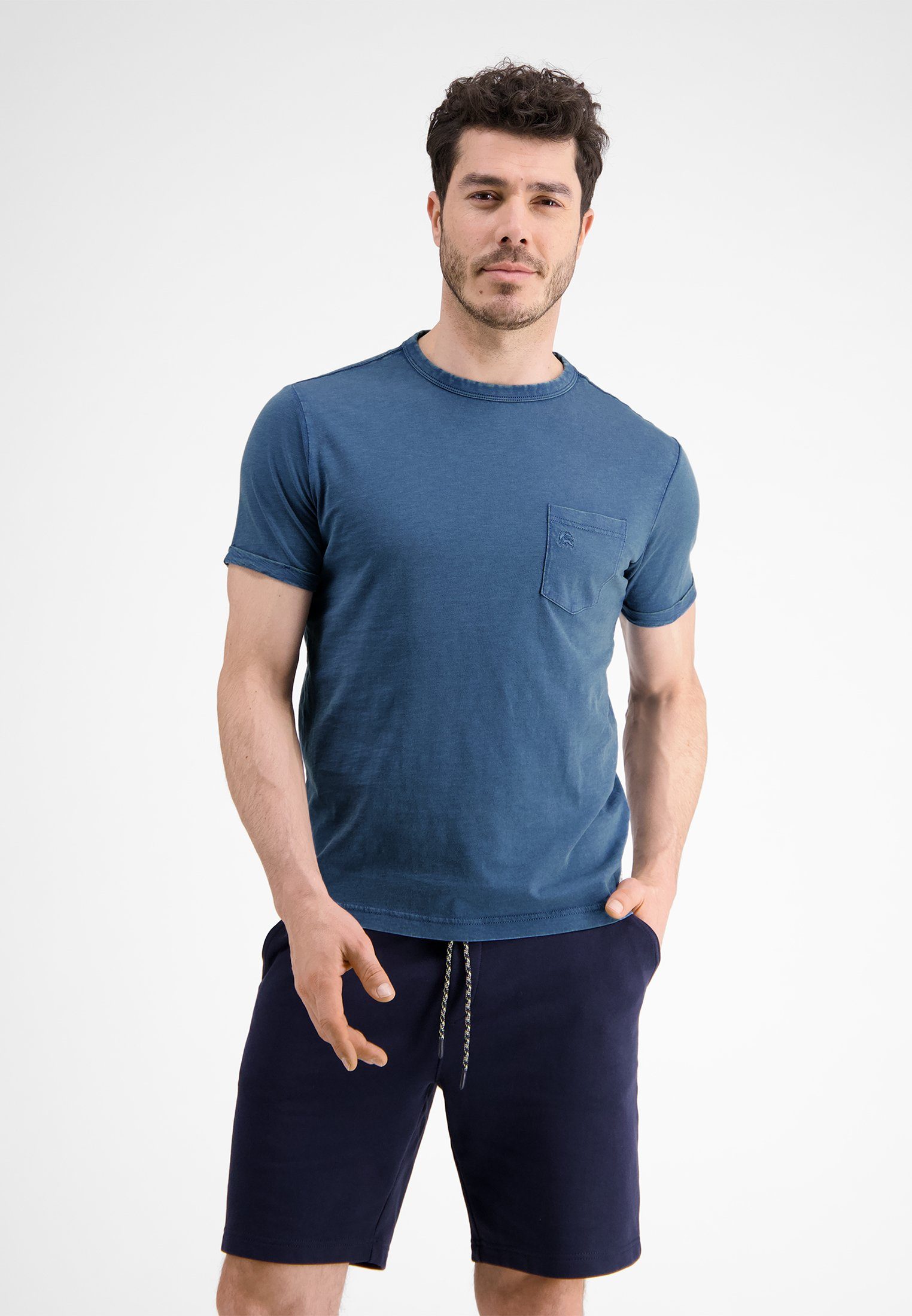 LERROS T-Shirt LERROS T-Shirt, uni TRAVEL BLUE