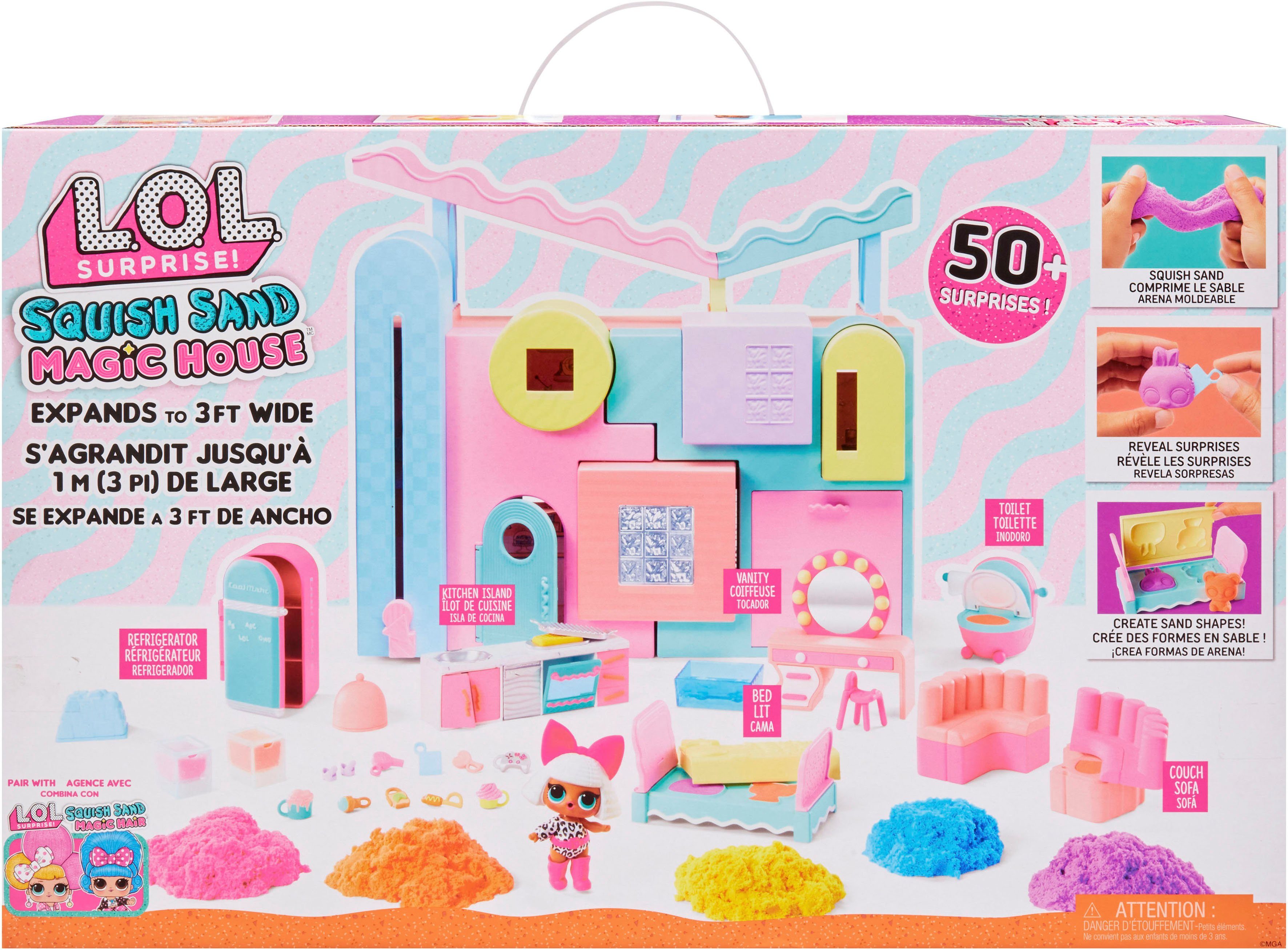 L.O.L. SURPRISE! Puppenhaus Squish Sand Magic House, inklusive Puppe