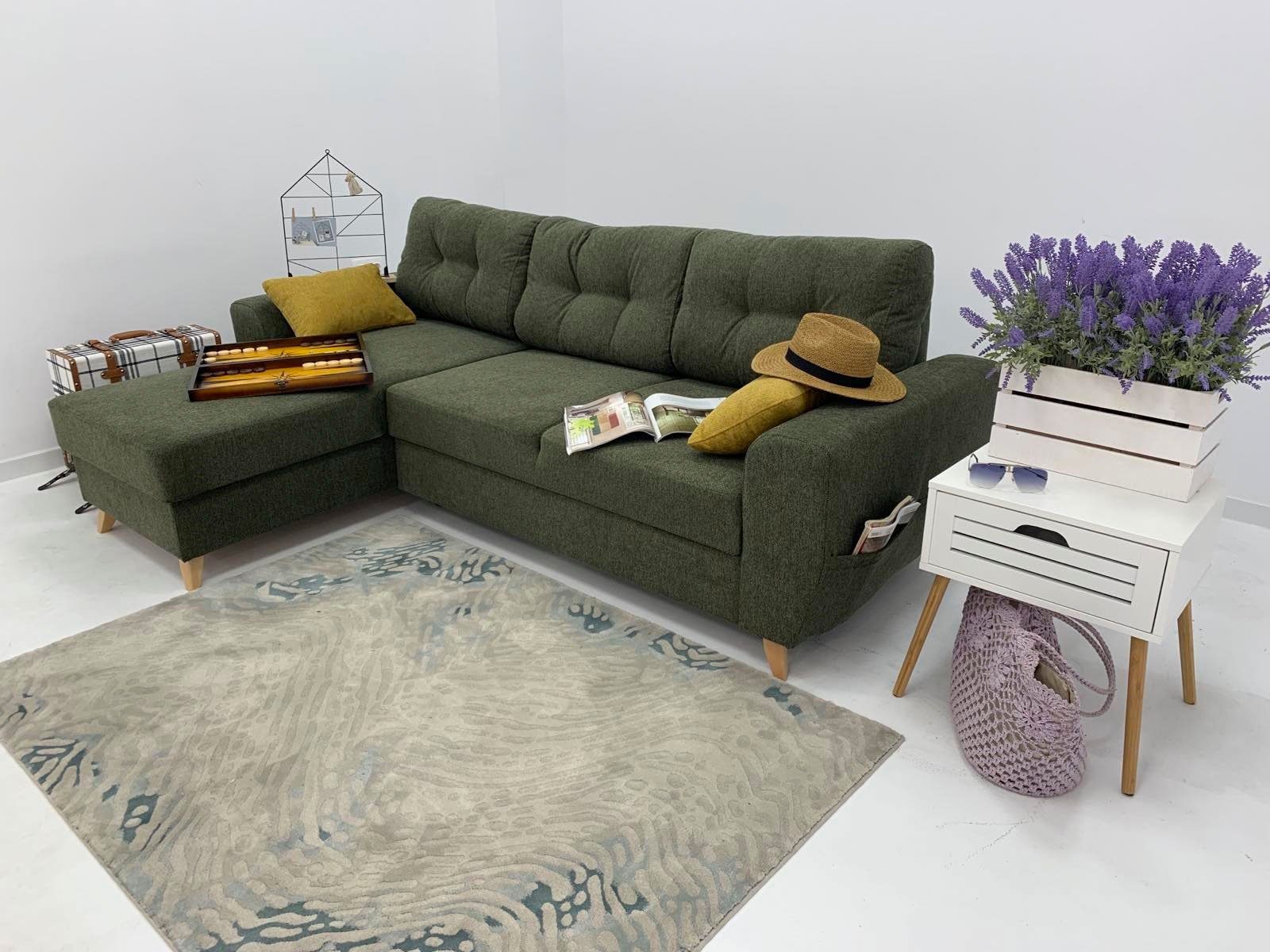 GEPADE Schlafsofa Ecksofa Winnie, geräumigem Bettkasten, abnehmbaren Rückenkissen