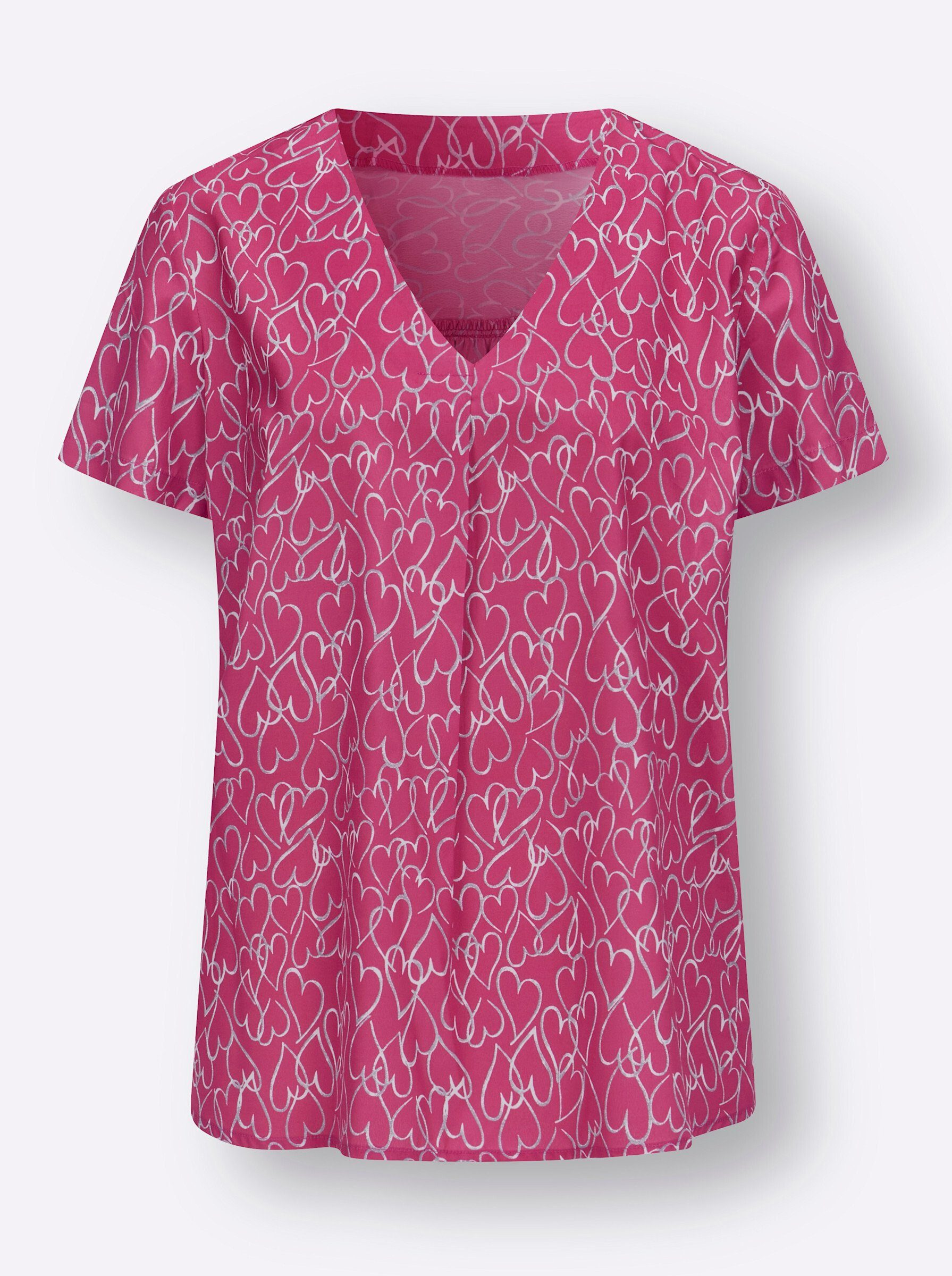 Sieh pink-ecru-bedruckt Bluse Klassische an!