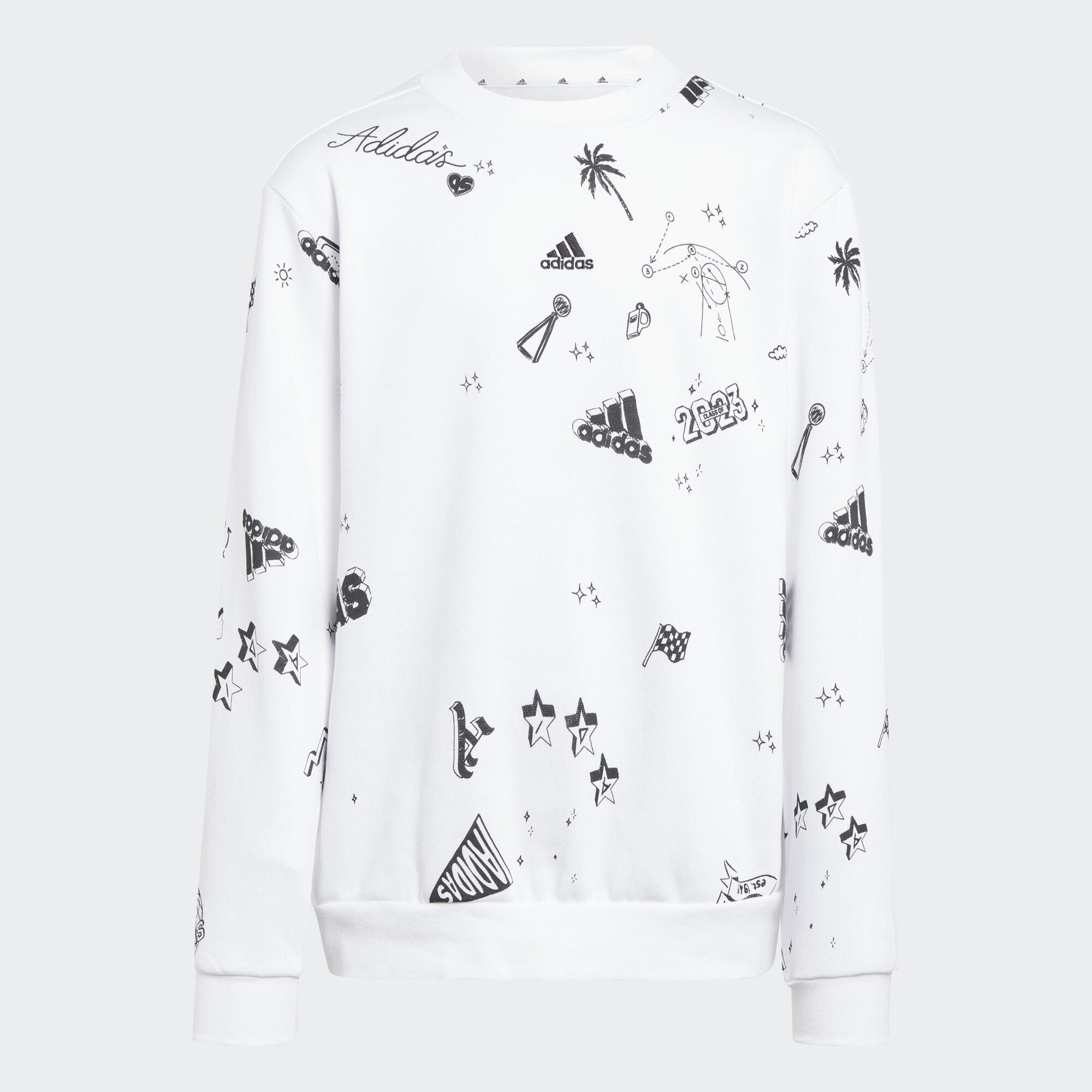 BRAND KIDS / ALLOVER Black LOVE PRINT Sportswear White SWEATSHIRT adidas Langarmshirt