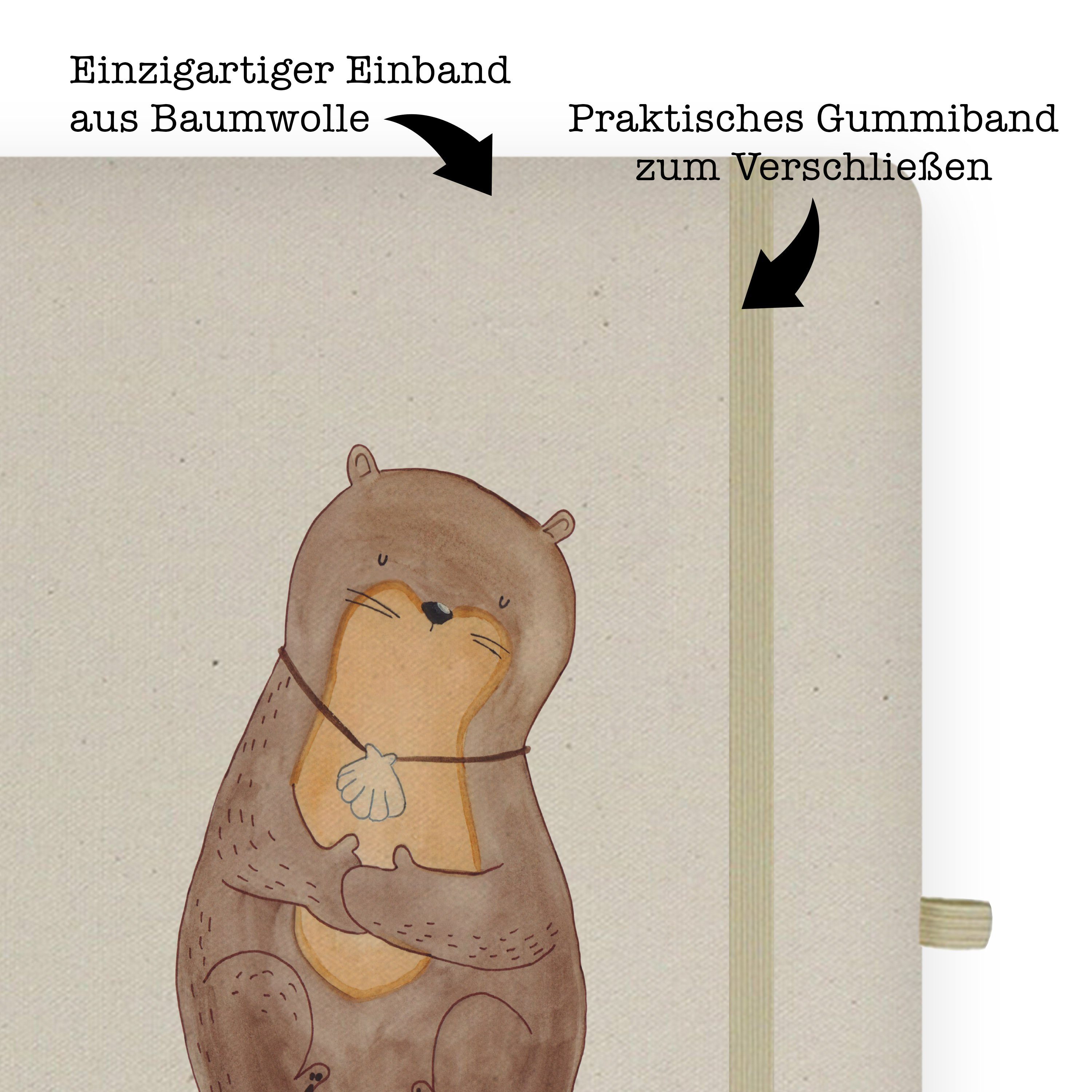 Otter & Transparent Mr. mit Schr Muschelmedaillon Tagträumen, - Panda Geschenk, Panda Notizbuch Mr. Mrs. - Mrs. &