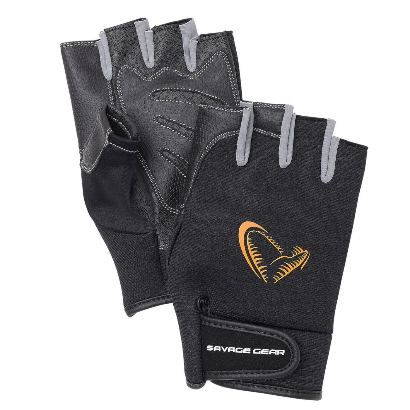 Angelhandschuhe Savage Gear Neoprene Half Finger Gloves Black - Angelhandschuhe