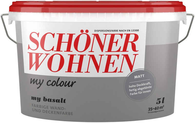 SCHÖNER WOHNEN-Kollektion Wand- und Deckenfarbe »my colour - my basalt«, 5 Liter, my basalt, matt, leicht zu verarbeitende Innenfarbe