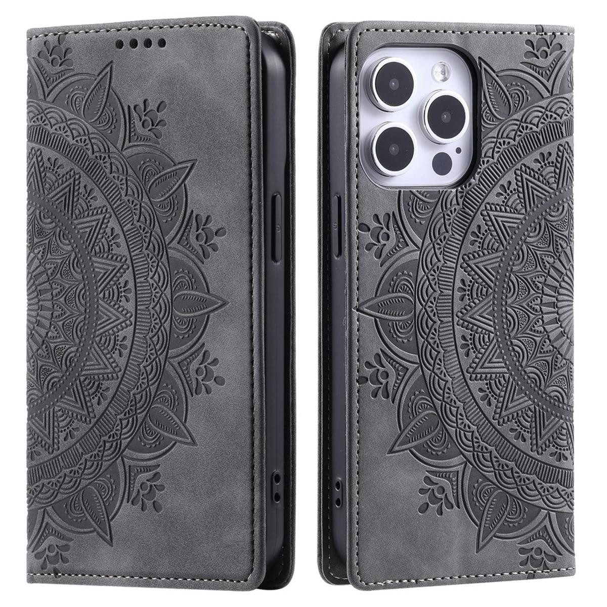 CoverKingz Handyhülle Hülle für Apple iPhone 16 Pro Max Handyhülle Flip Case Cover Tasche, Mandala