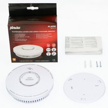 Alecto SCA-10 Rauchmelder (Rauch-CO-Melder mit 10 Jahre-Batterie & extra lauter >85dB Alarm)