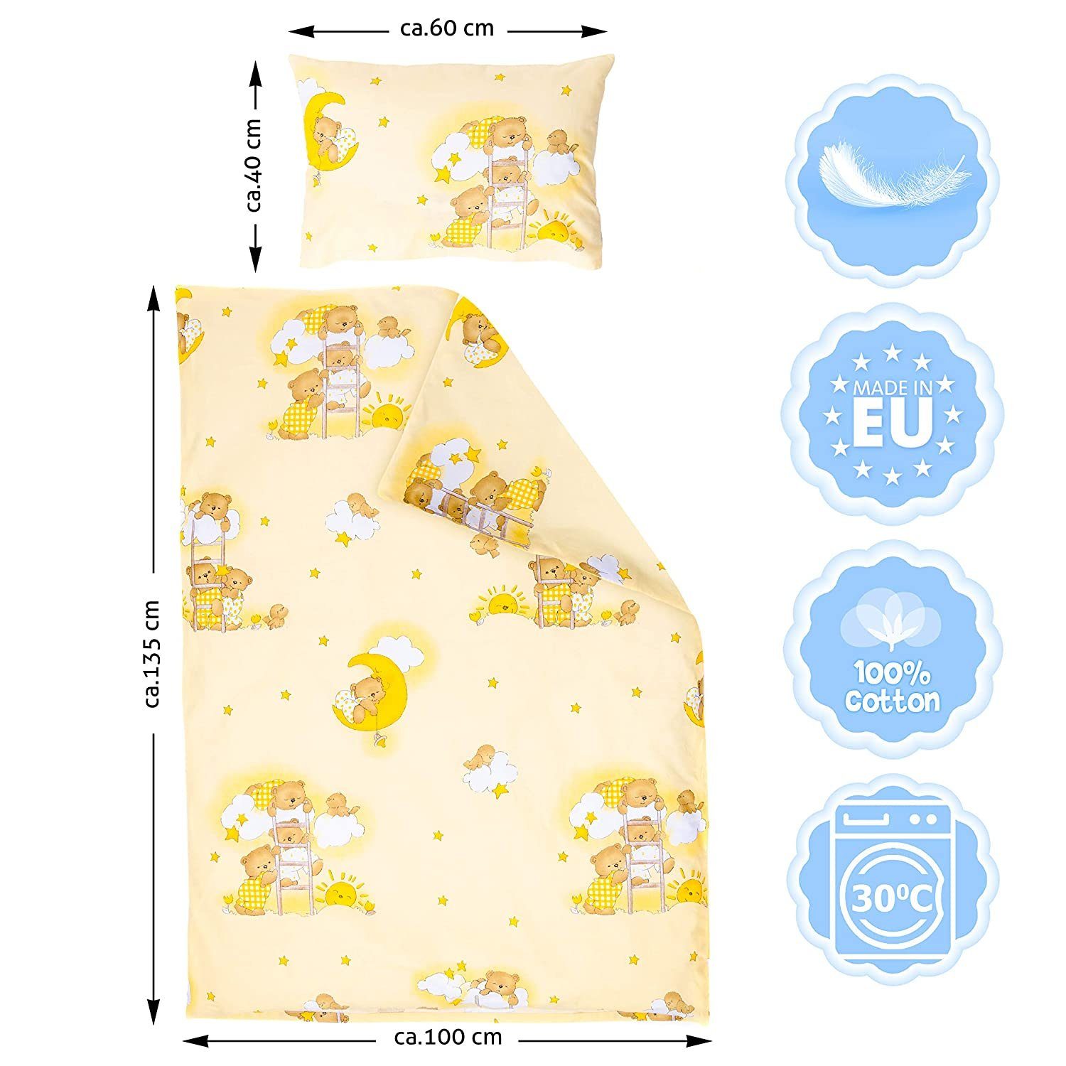 Amilian Kinderbettwäsche 100x135 - Bettwäsche Kinder günstig online kaufen