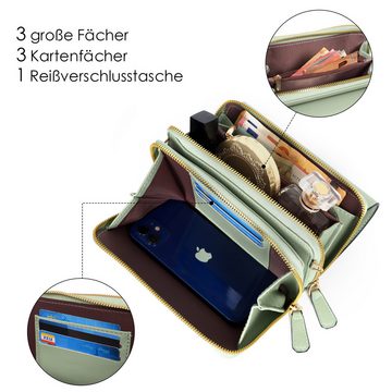 TAN.TOMI Schultertasche Klein Handy Umhängetasche, Damen Kleine Umhängetasche, Crossbody, Kleine Abendtasche Reisepass Handytasche mit Geldbeutel Kartenfaecher