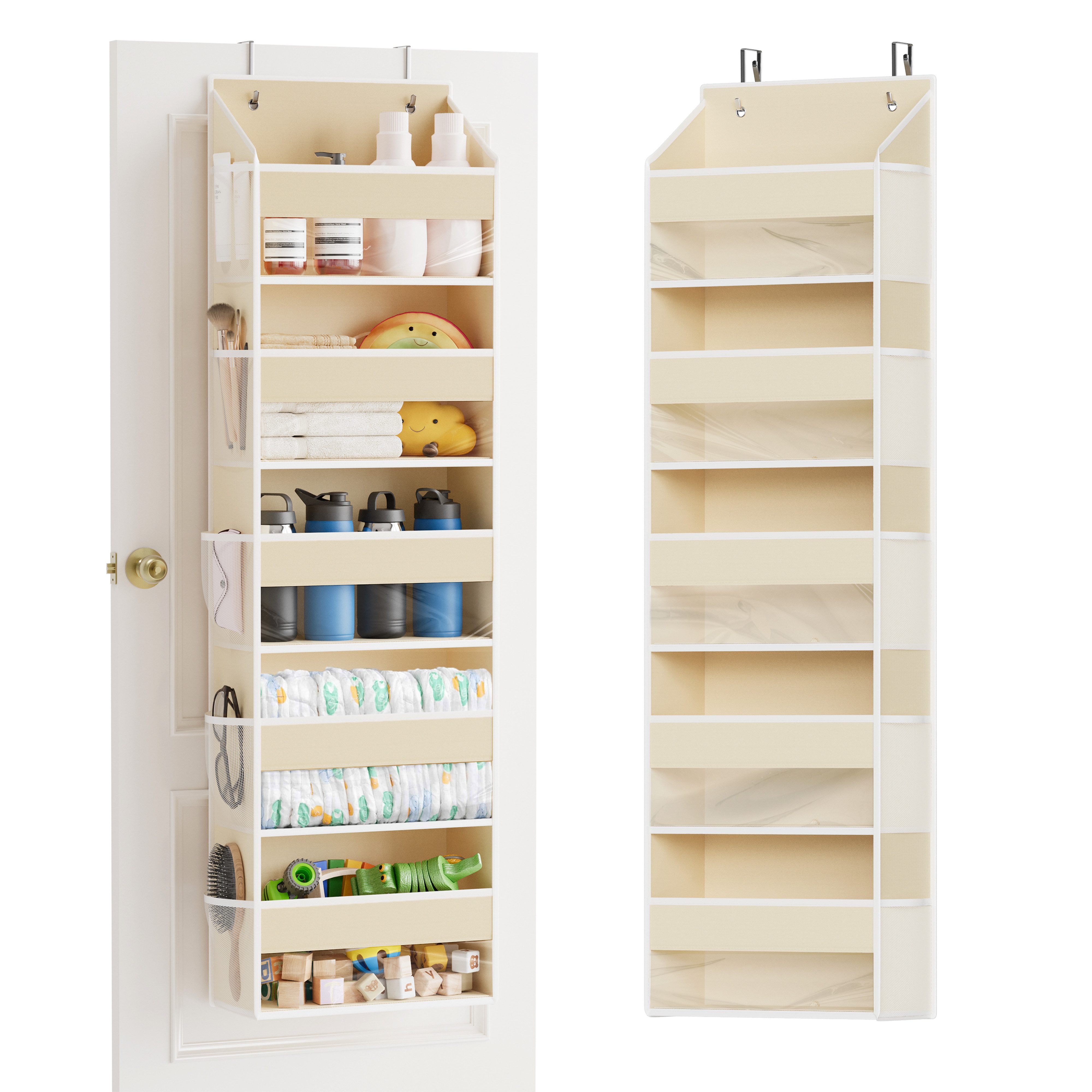 SpaceAid Hängeregal Organizer, Tür-Organizer mit 5 großen Fächern, 10 Mesh-Seitentaschen und klaren Fenstern, für Schlafzimmer, Badezimmer
