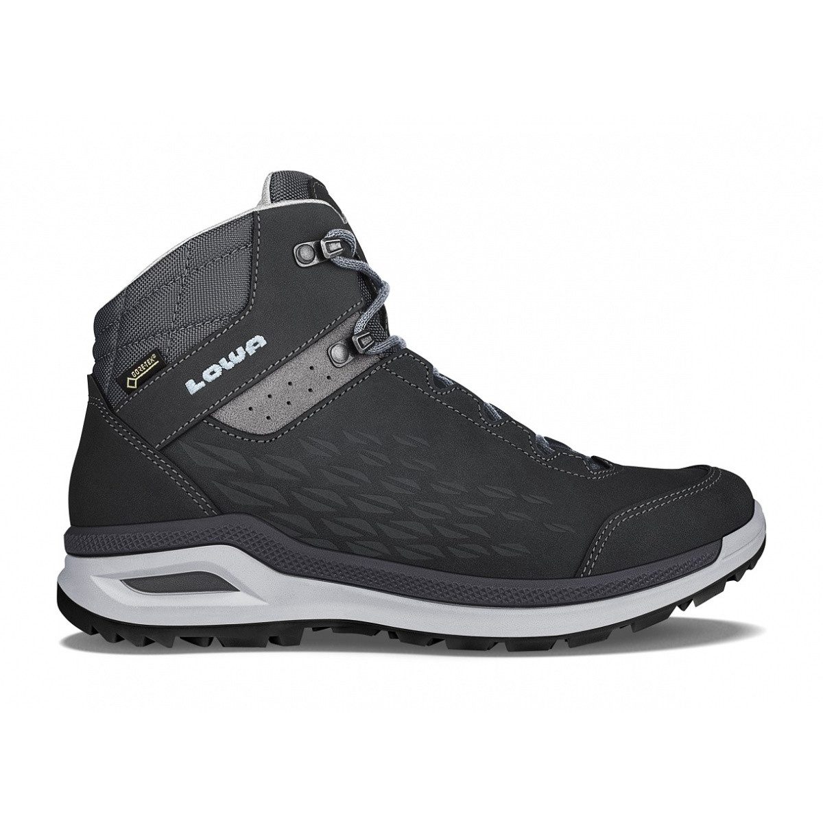 Lowa Alltag-Travelschuhe Locarno QC GTX (wasserdicht) anthrazitgrau/eisblau Wanderschuh