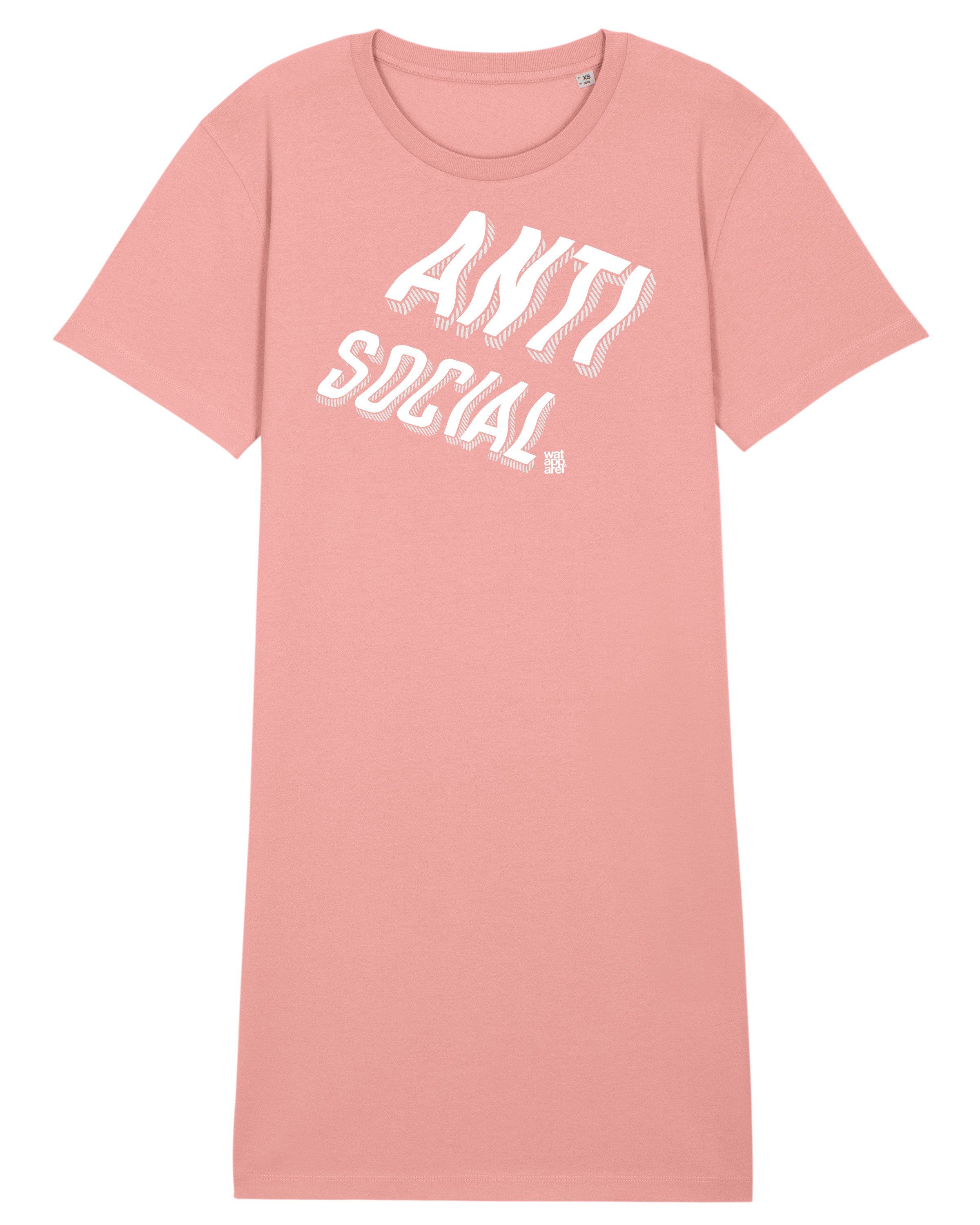 wat? Apparel Print-Shirt Anti social (1-tlg) canyon rosa